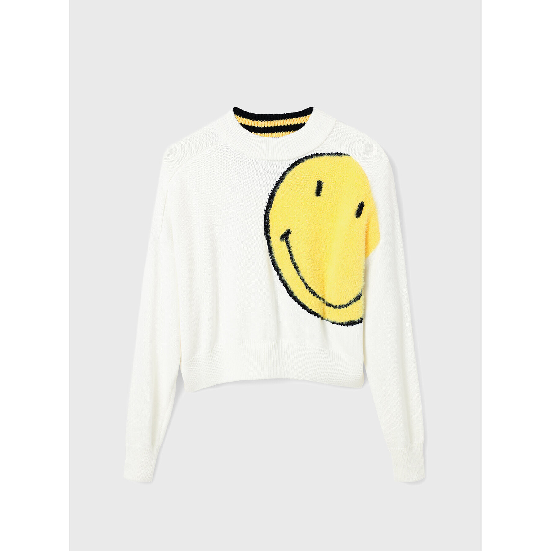 Desigual Svetr SMILEY 22WWJFA3 Bílá Relaxed Fit - Pepit.cz