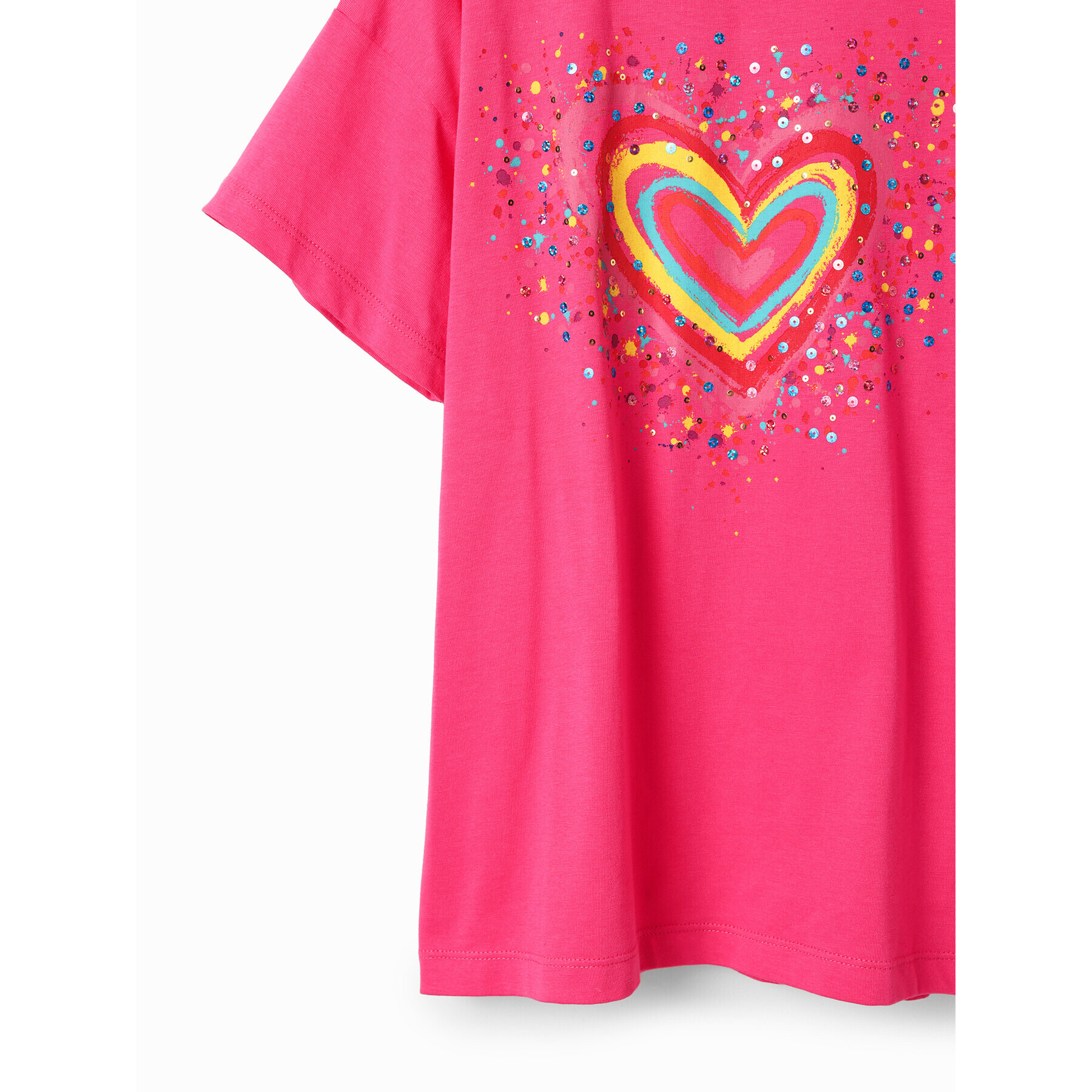 Desigual T-Shirt 23SGTK20 Růžová Regular Fit - Pepit.cz