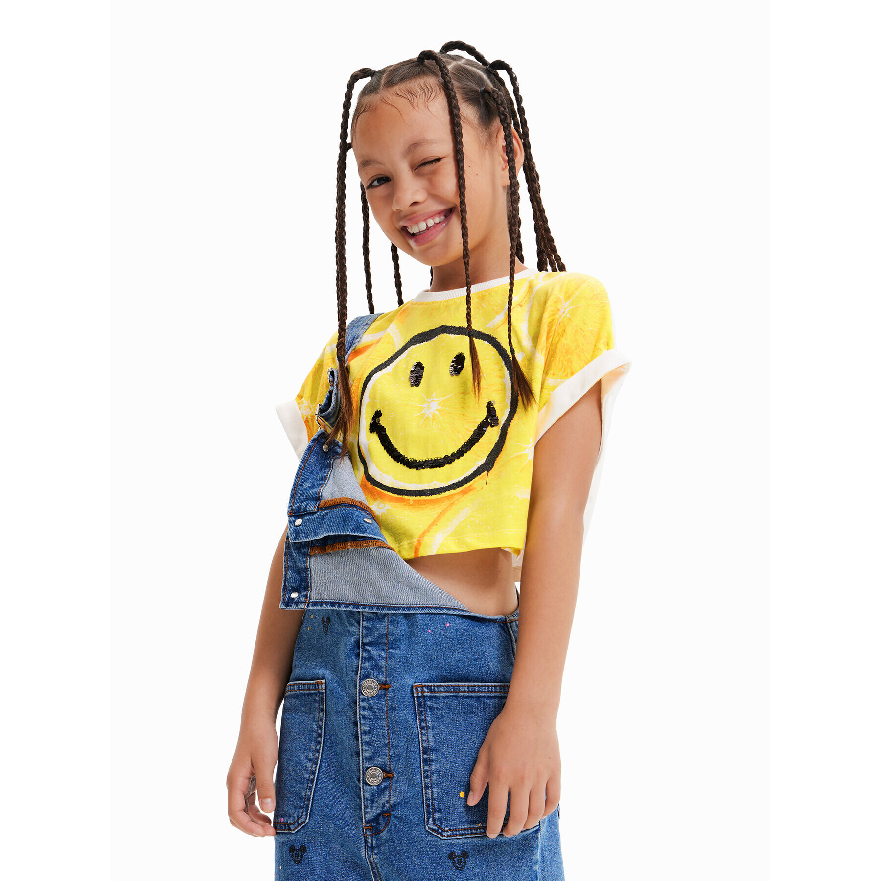 Desigual T-Shirt SMILEY WORLD 23SGTK23 Žlutá Flare Fit - Pepit.cz