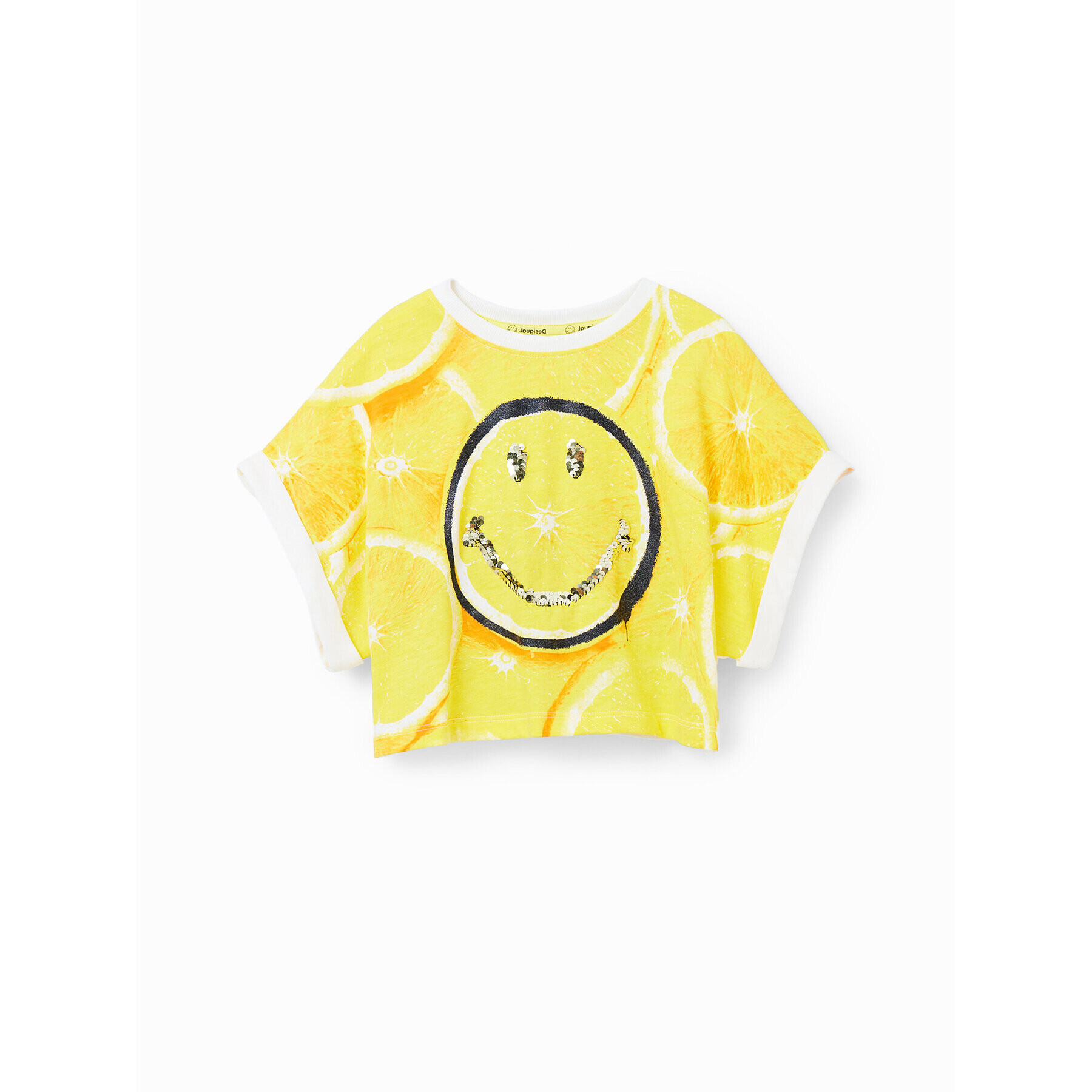 Desigual T-Shirt SMILEY WORLD 23SGTK23 Žlutá Flare Fit - Pepit.cz