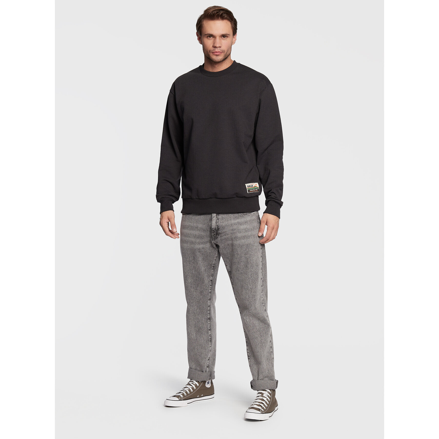 Deus Ex Machina Mikina Garrison Plain Crew DMF228331 Šedá Boxy Fit - Pepit.cz