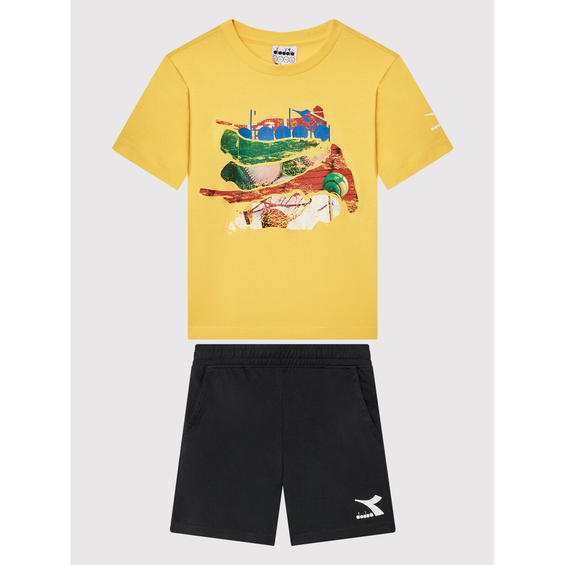 Diadora Sada tričko a sportovní šortky Playground 102.178252 Žlutá Regular Fit - Pepit.cz