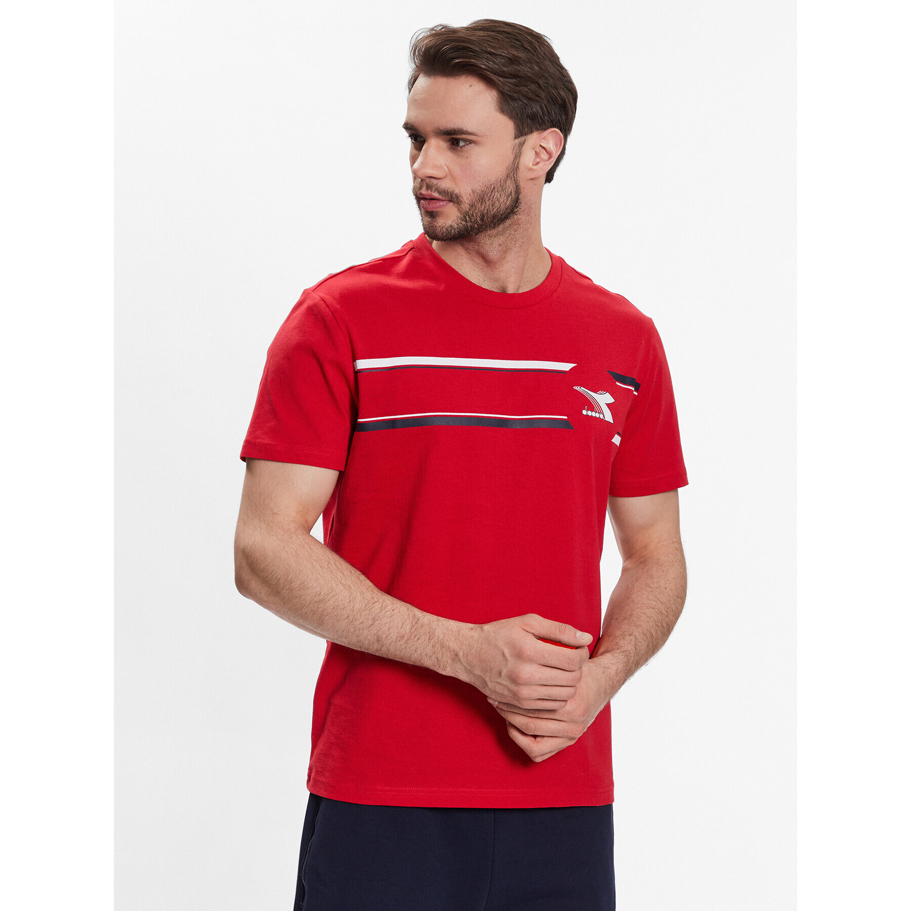 Diadora T-Shirt Logo 102.179311 Červená Regular Fit - Pepit.cz