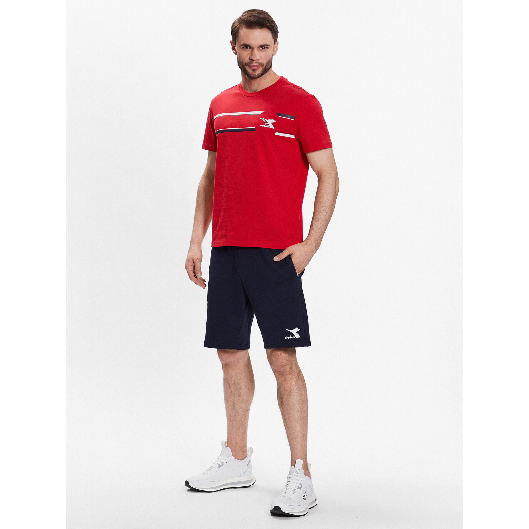 Diadora T-Shirt Logo 102.179311 Červená Regular Fit - Pepit.cz