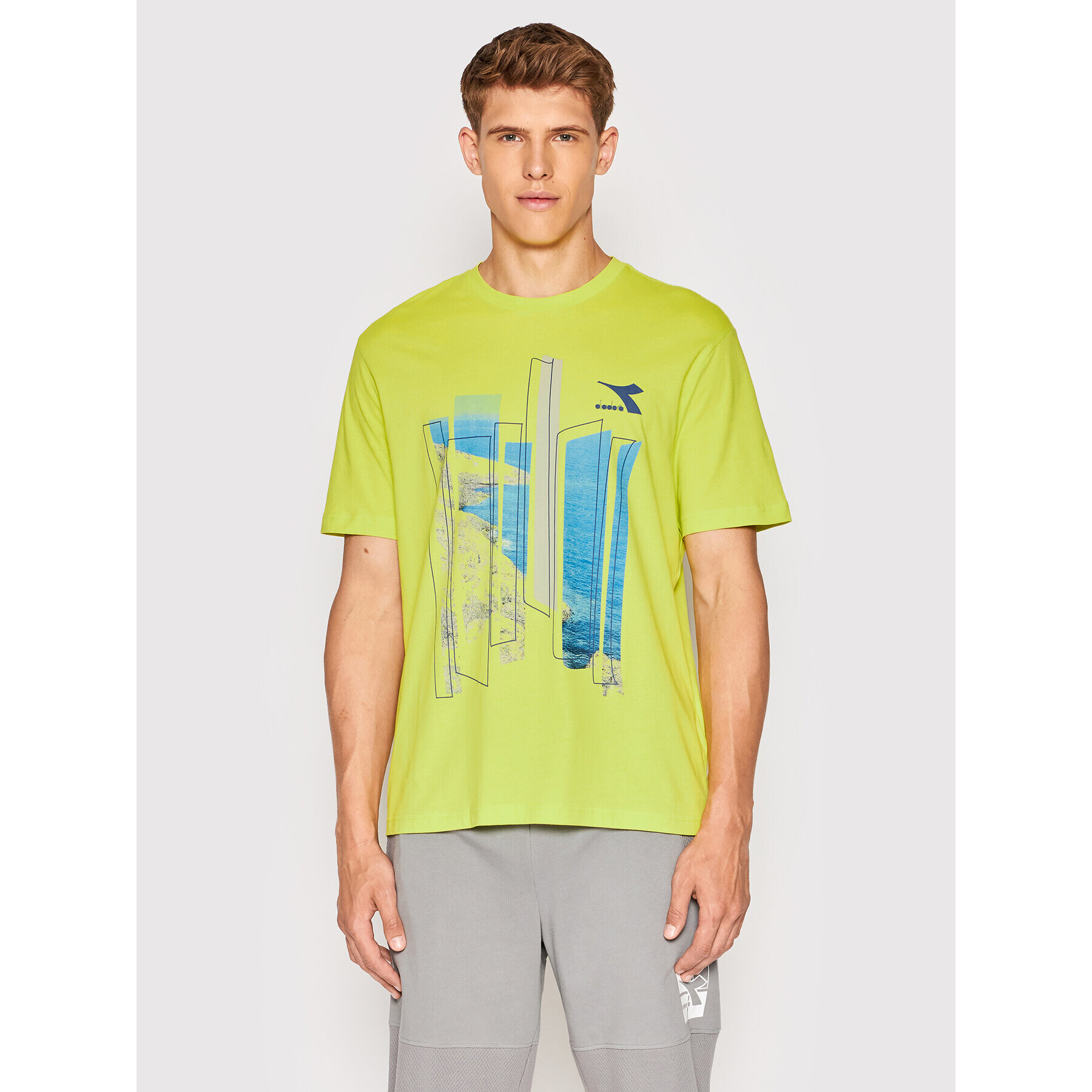 Diadora T-Shirt Shore 102.178172 Zelená Regular Fit - Pepit.cz