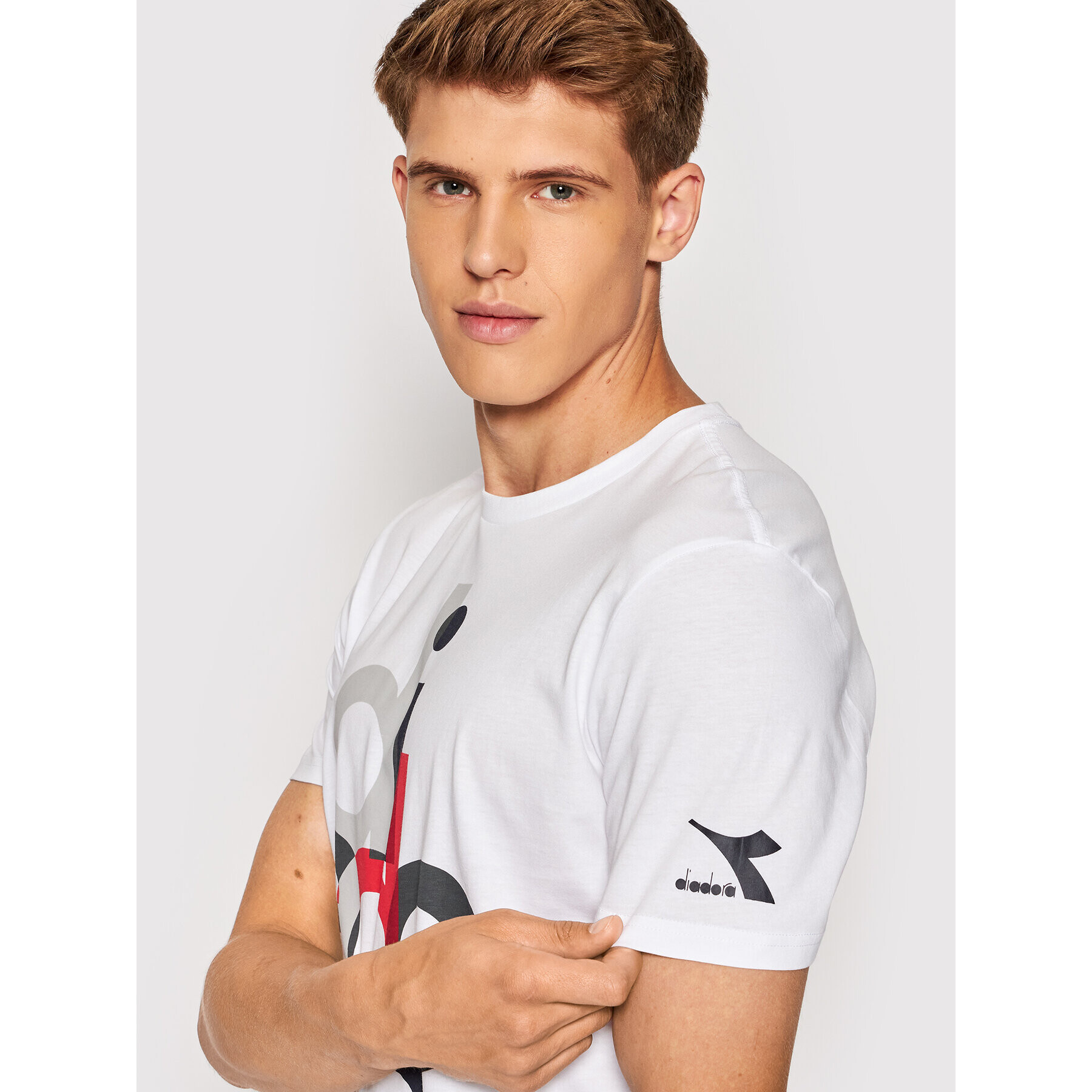 Diadora T-Shirt Ss Logo 102.178171 Bílá Regular Fit - Pepit.cz