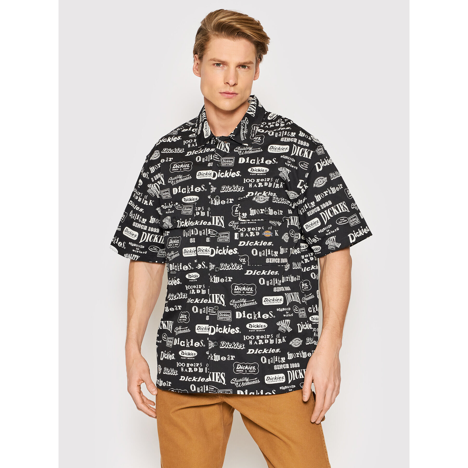 Dickies Košile All Over Print DK0A4XN7BLK Černá Loose Fit - Pepit.cz