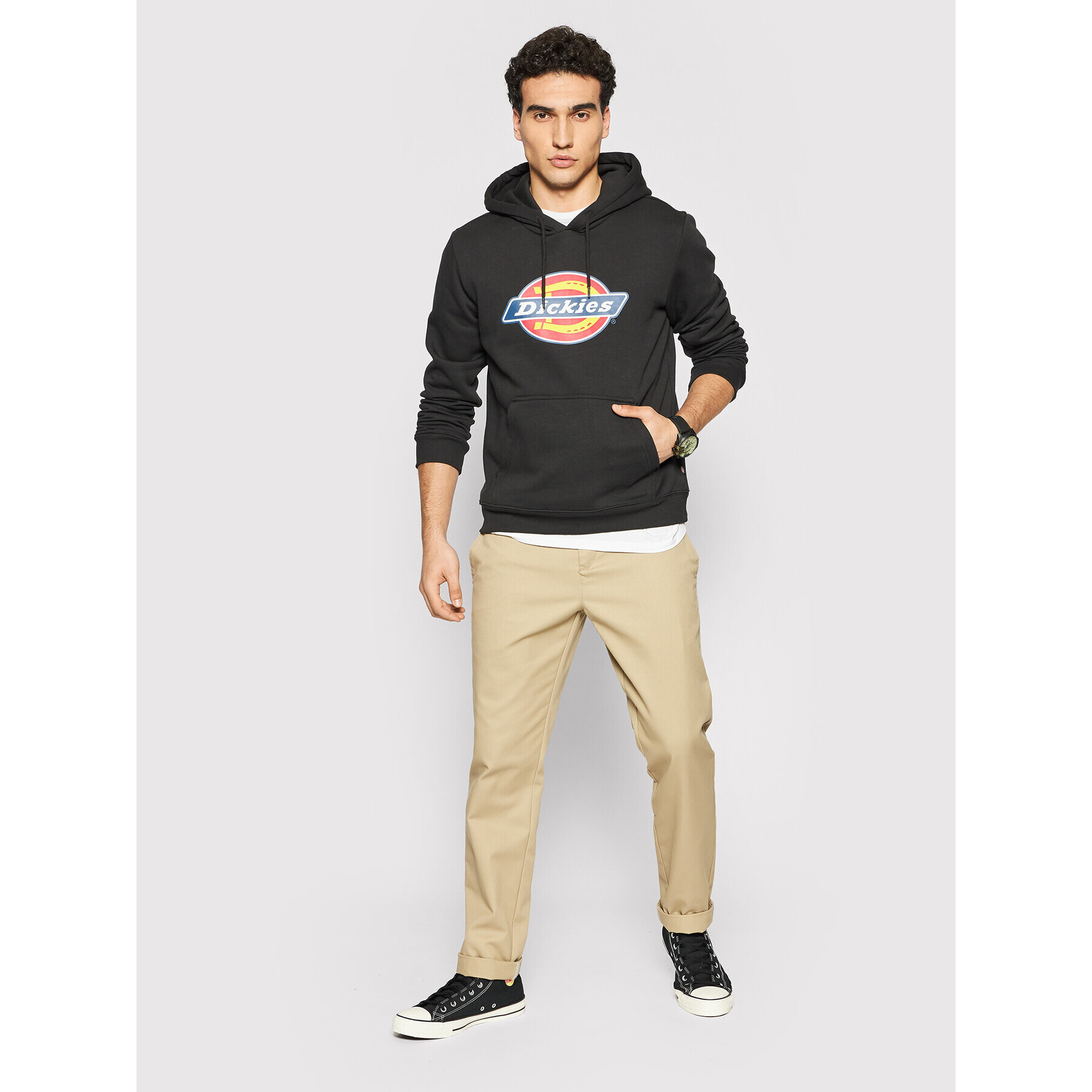 Dickies Mikina Icon Logo DK0A4XCBBLK Černá Regular Fit - Pepit.cz