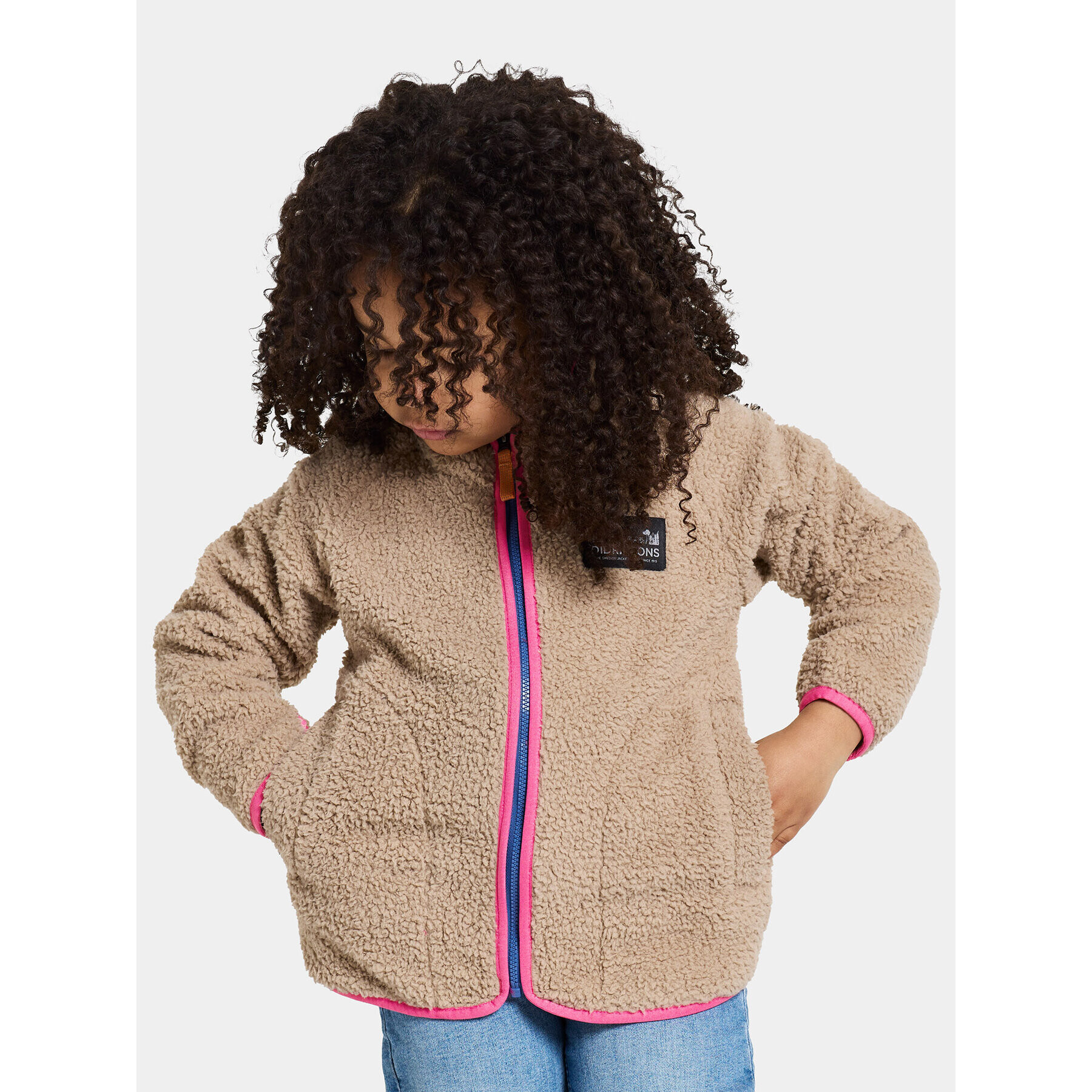 Didriksons Mikina Gibbs Kids Full-Zip 504992 Béžová Regular Fit - Pepit.cz