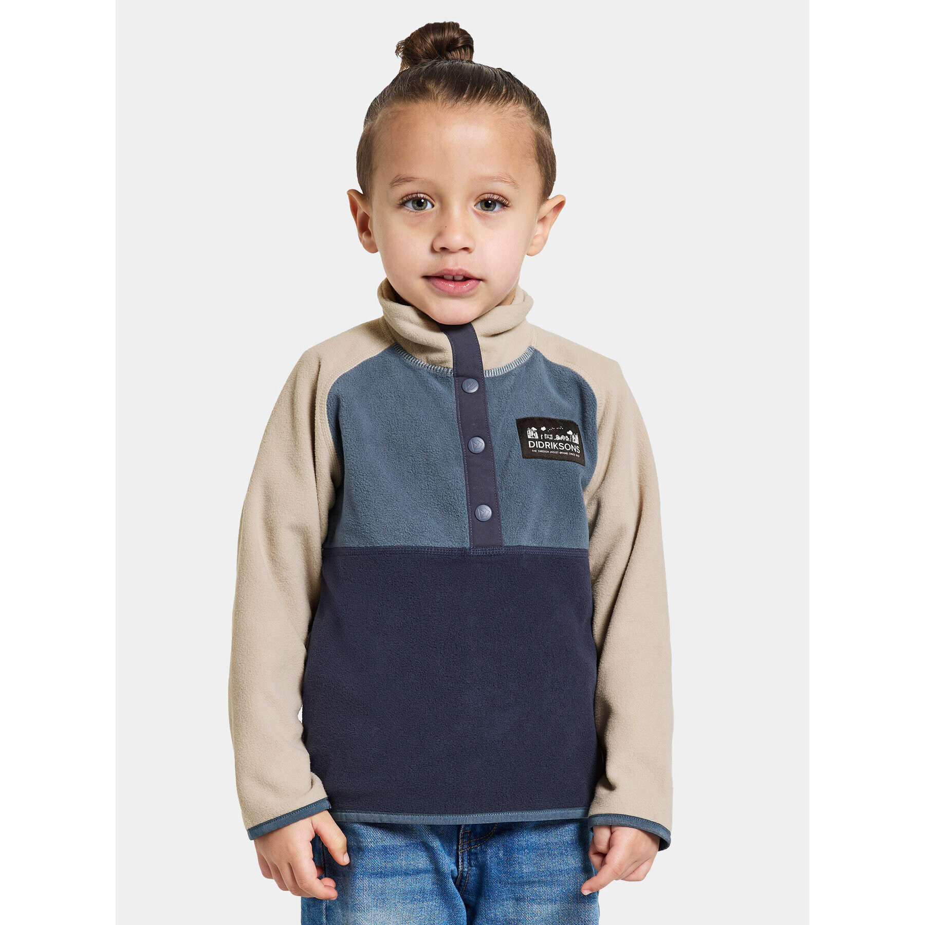 Didriksons Mikina Monte Kids Half Butt 505008 Tmavomodrá Regular Fit - Pepit.cz