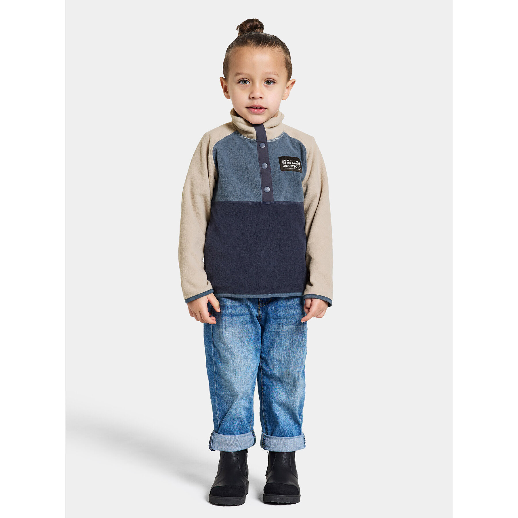 Didriksons Mikina Monte Kids Half Butt 505008 Tmavomodrá Regular Fit - Pepit.cz