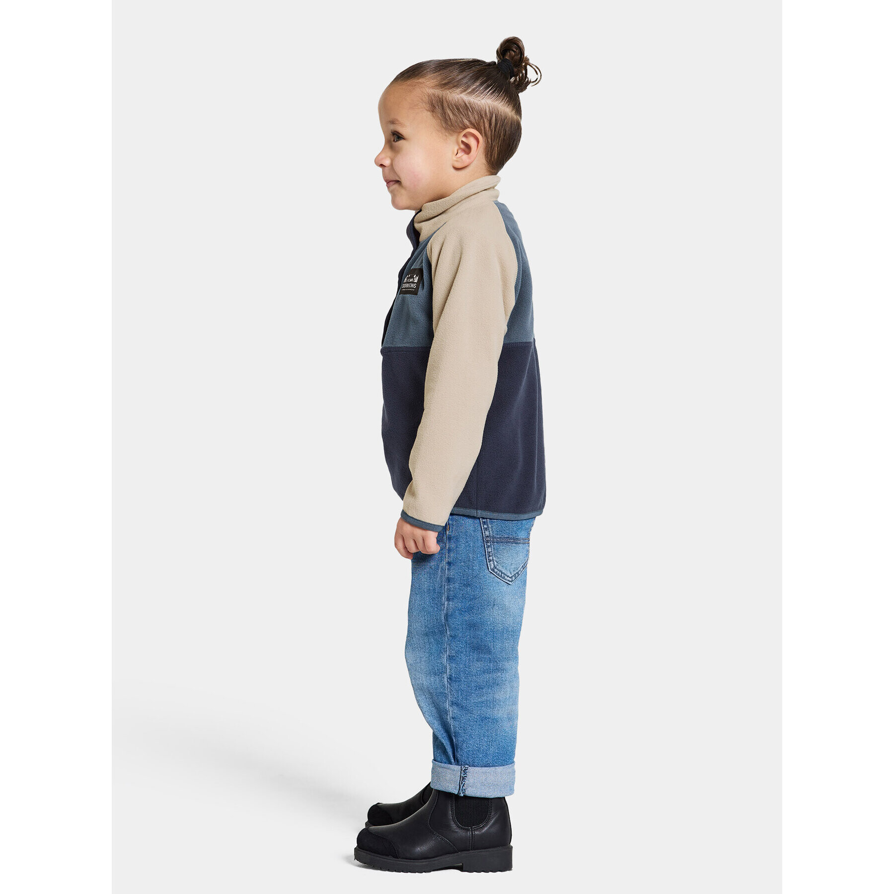 Didriksons Mikina Monte Kids Half Butt 505008 Tmavomodrá Regular Fit - Pepit.cz