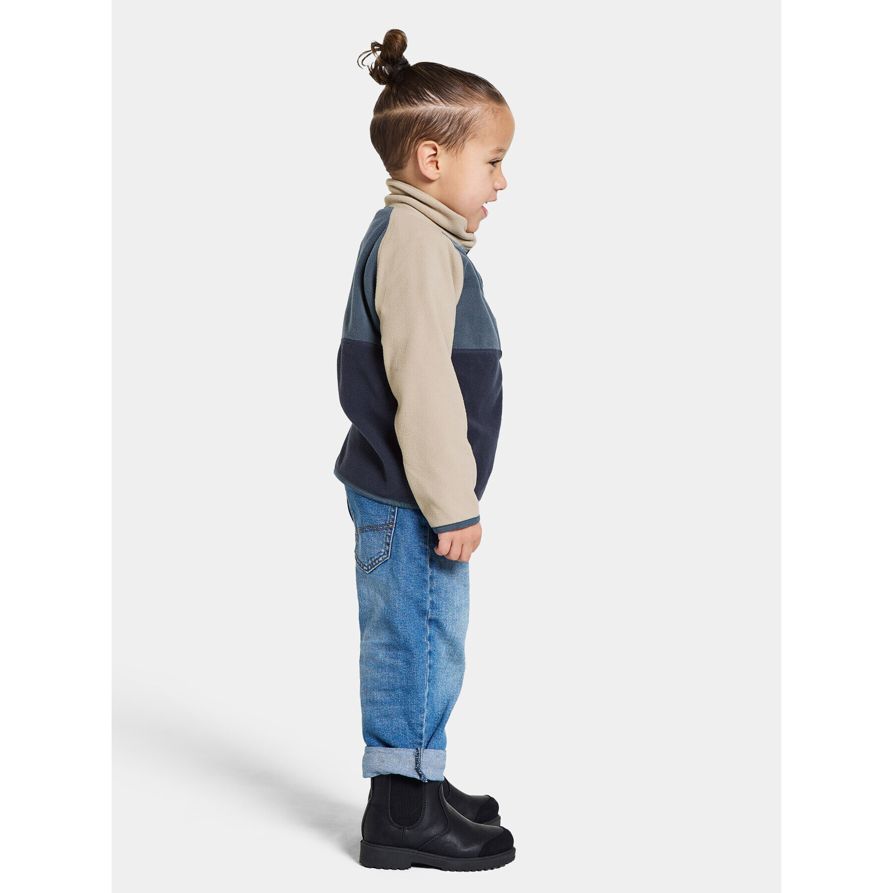 Didriksons Mikina Monte Kids Half Butt 505008 Tmavomodrá Regular Fit - Pepit.cz