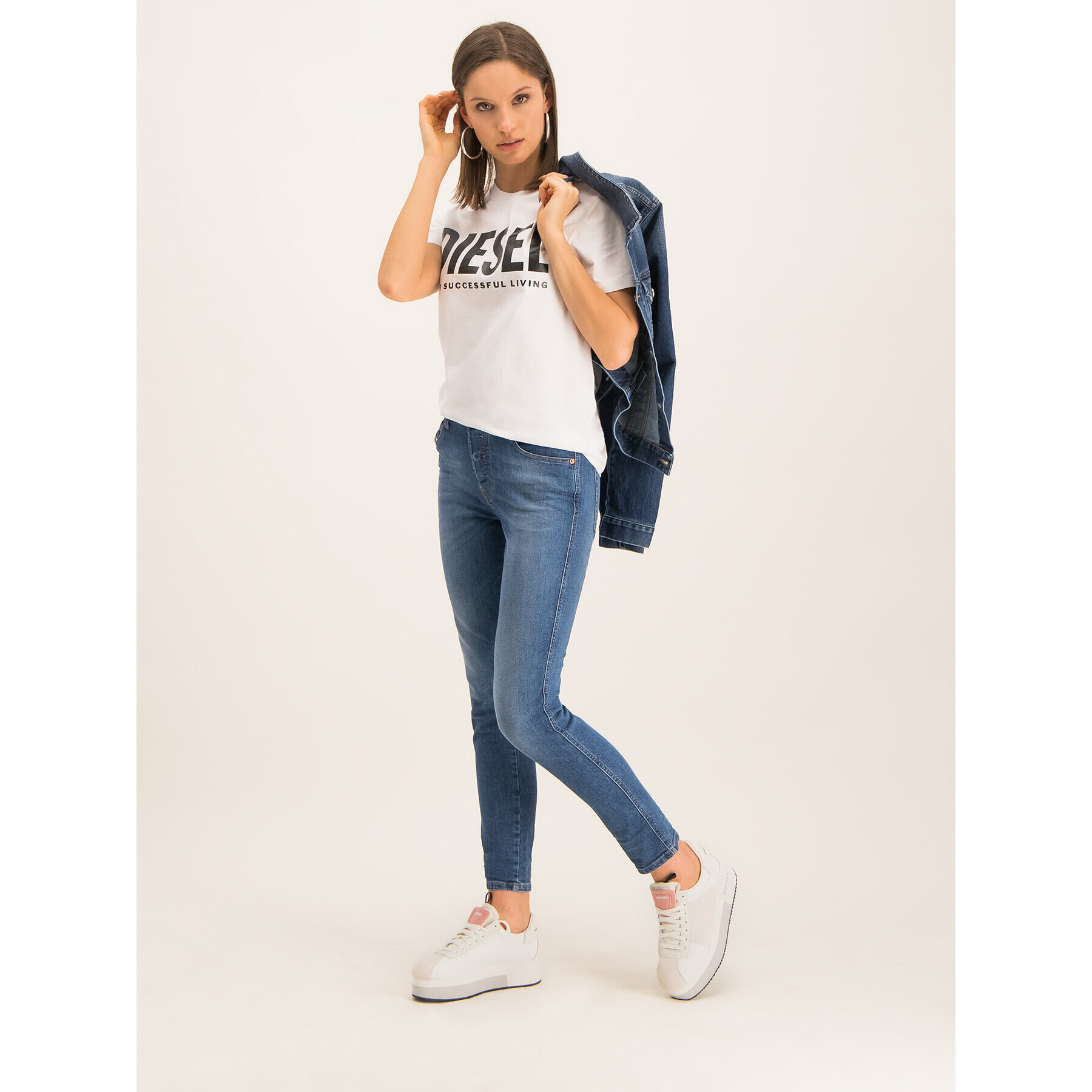 Diesel Jeansy 00S7LY069FZ Tmavomodrá Regular Fit - Pepit.cz