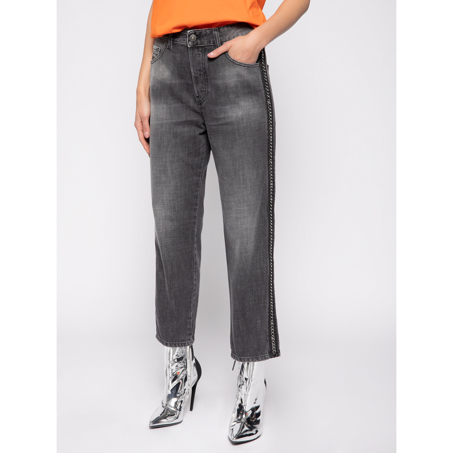 Diesel Jeansy D-Aryel 00SE6T 0096I Šedá Straight Fit - Pepit.cz