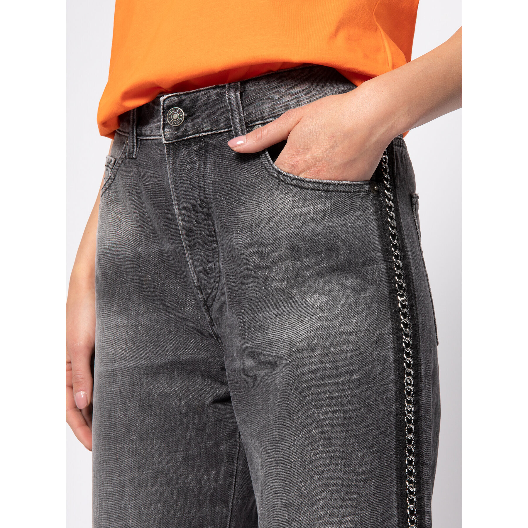 Diesel Jeansy D-Aryel 00SE6T 0096I Šedá Straight Fit - Pepit.cz