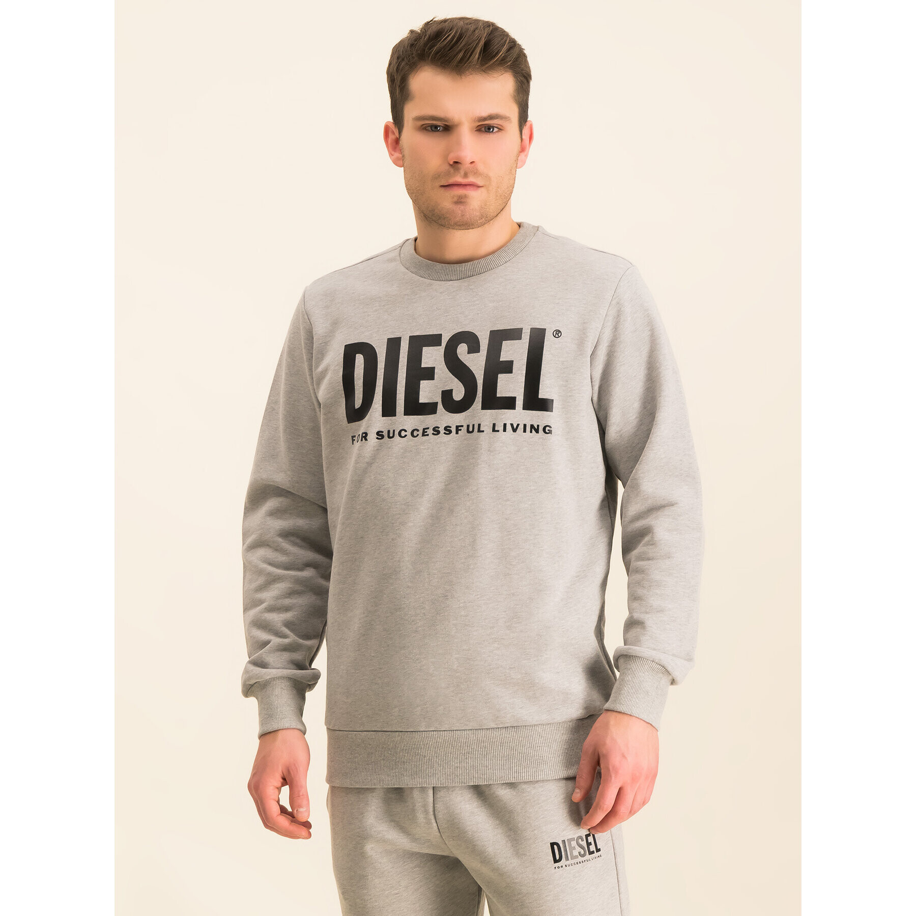 Diesel Mikina S-Gir-Division-Logo 00SWFH 0BAWT Šedá Regular Fit - Pepit.cz