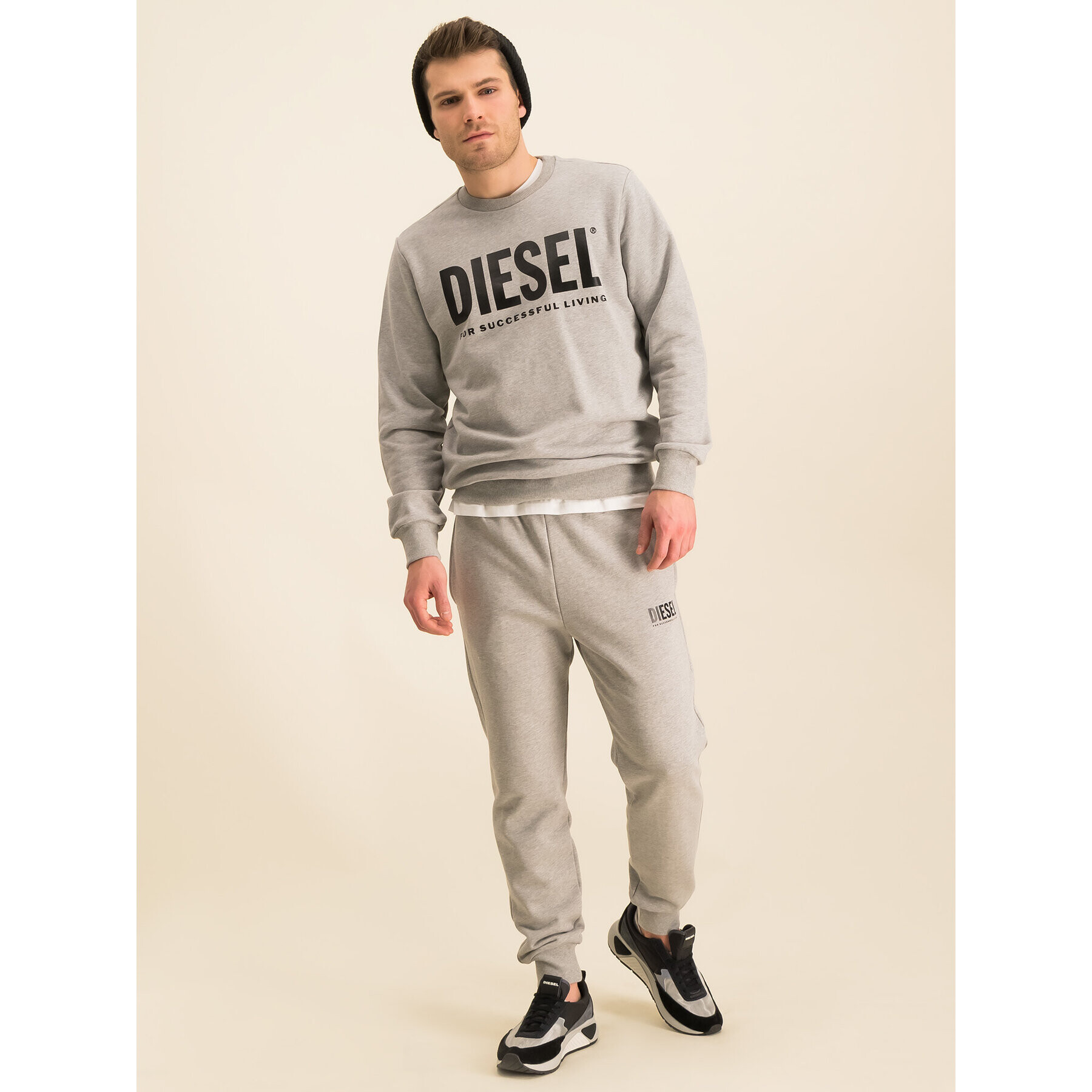 Diesel Mikina S-Gir-Division-Logo 00SWFH 0BAWT Šedá Regular Fit - Pepit.cz