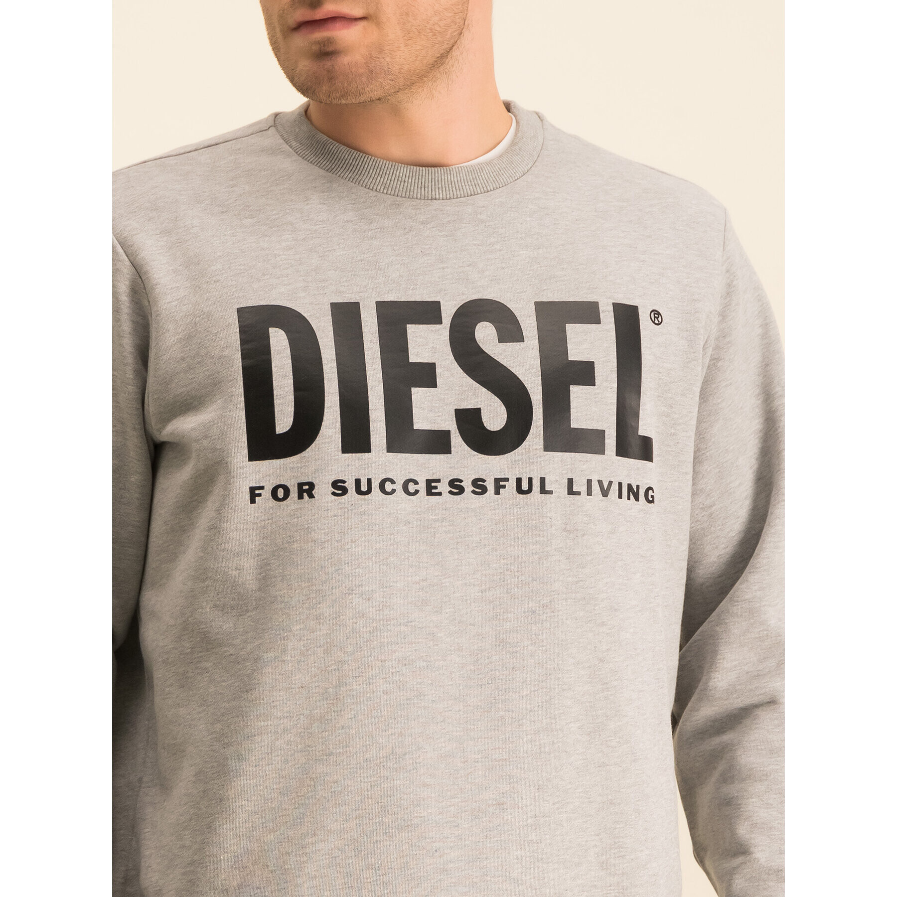 Diesel Mikina S-Gir-Division-Logo 00SWFH 0BAWT Šedá Regular Fit - Pepit.cz