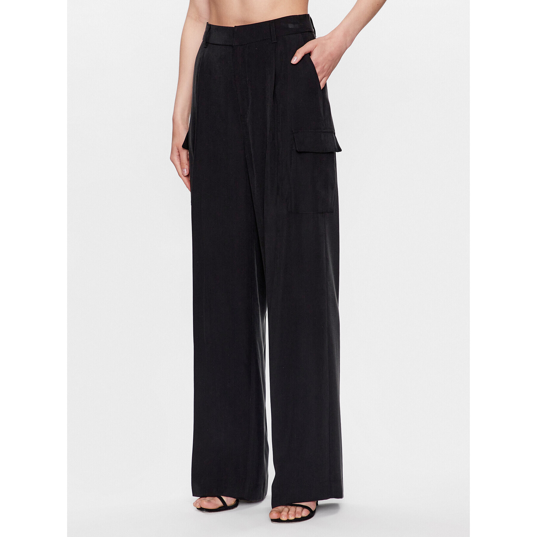 DKNY Kalhoty z materiálu P3BKTR20 Černá Relaxed Fit - Pepit.cz