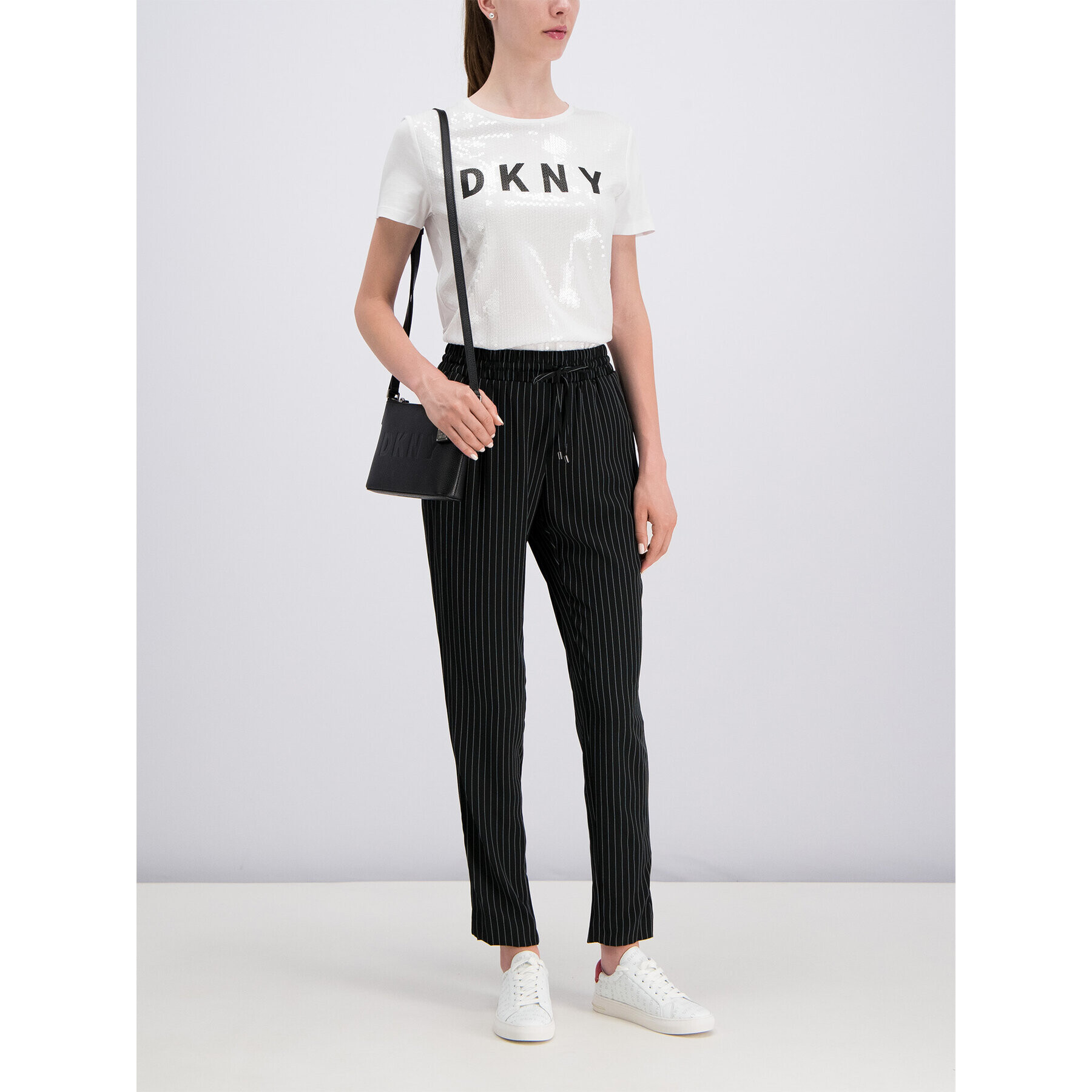 DKNY Kalhoty z materiálu P9BKEAQY Černá Regular Fit - Pepit.cz