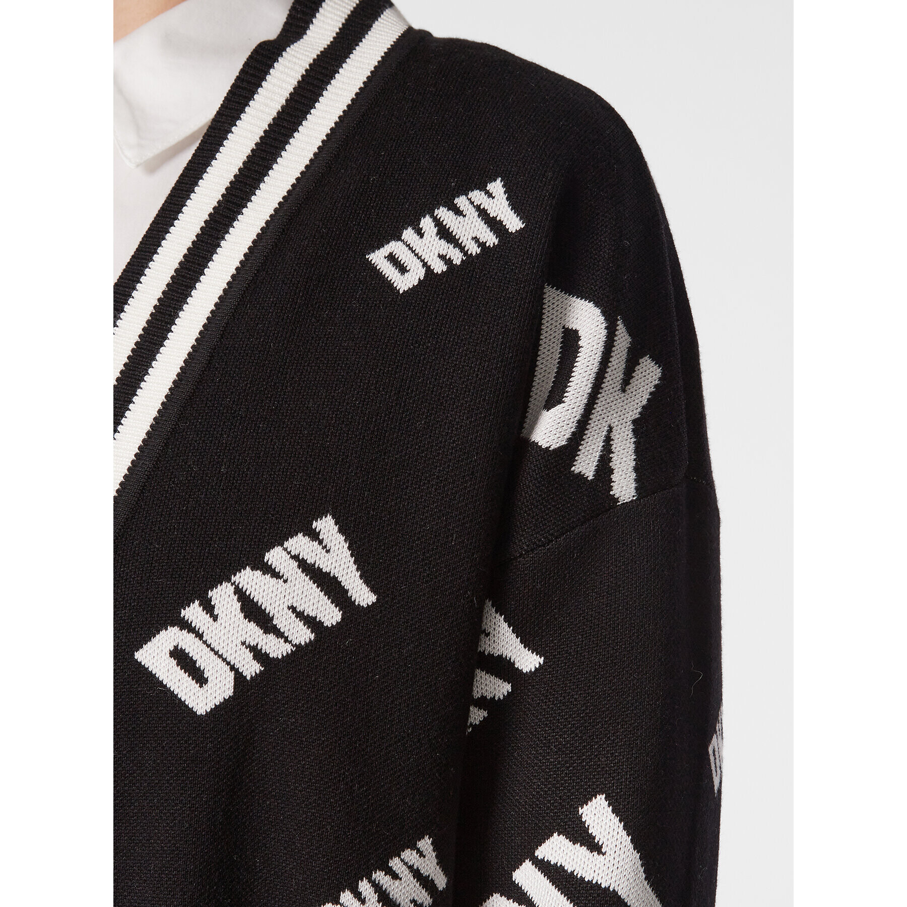 DKNY Kardigan P2MXA435 Černá Relaxed Fit - Pepit.cz