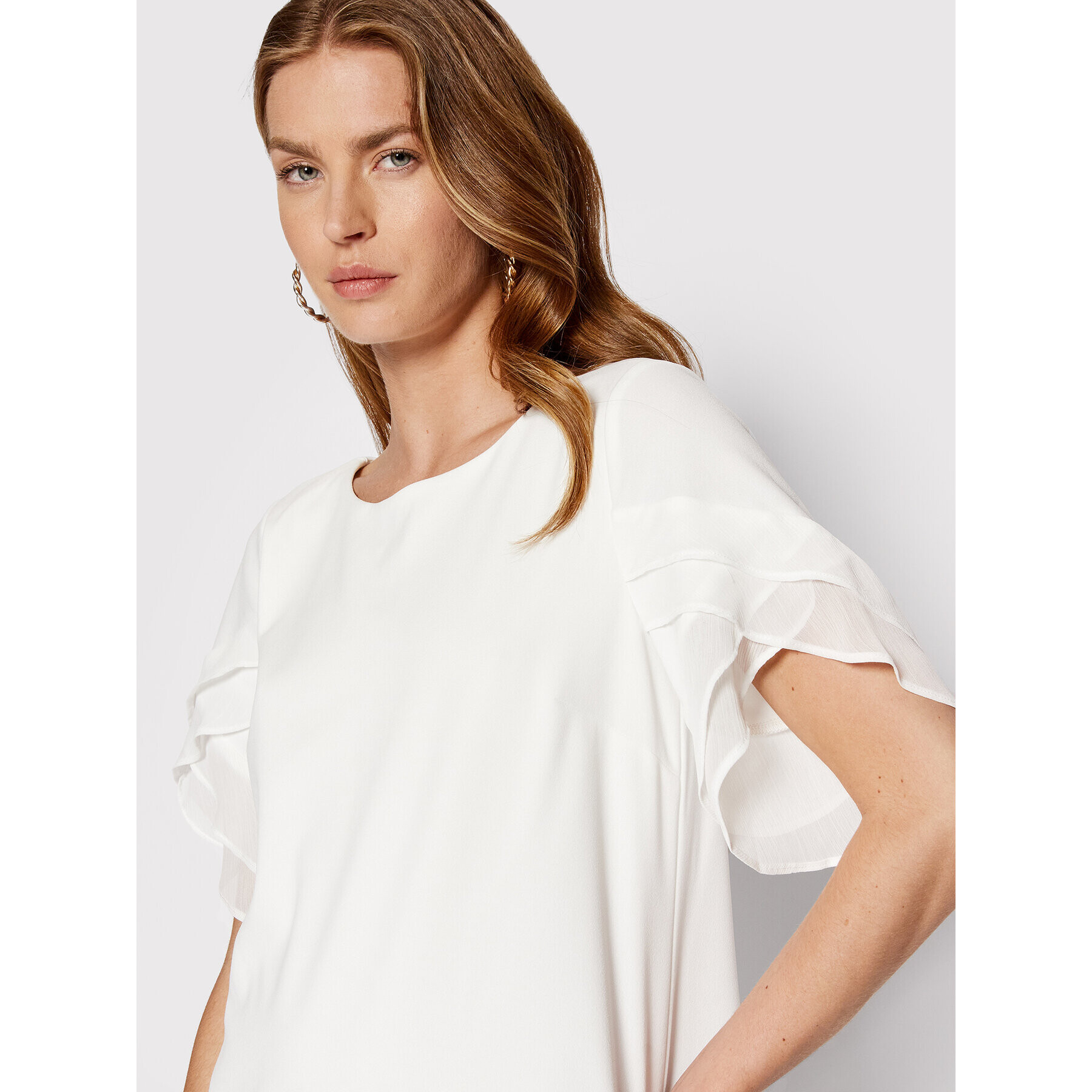 DKNY Koktejlové šaty DD2B1606 Bílá Regular Fit - Pepit.cz