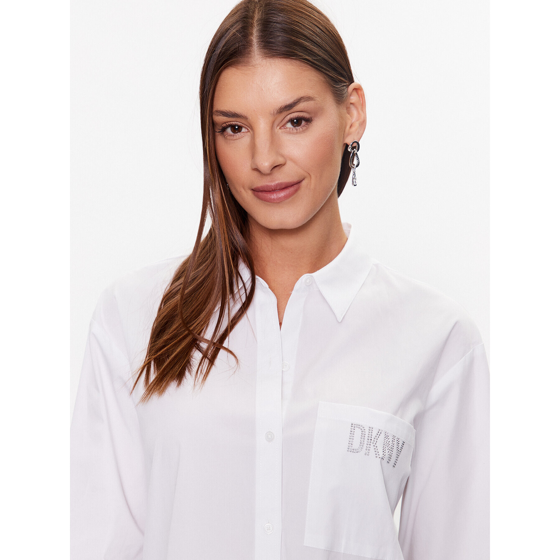 DKNY Košile P31M0RY2 Bílá Oversize - Pepit.cz