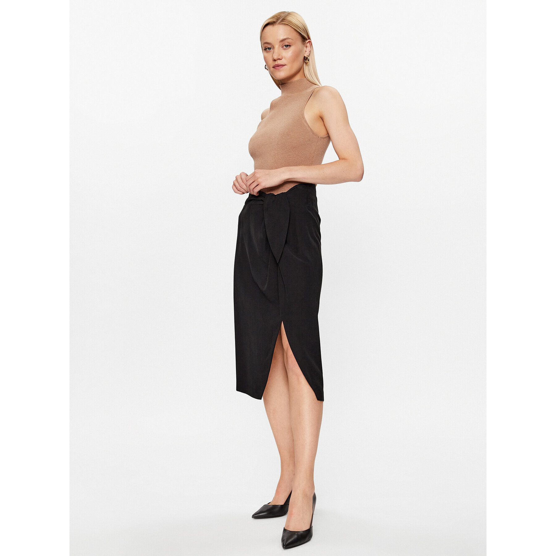 DKNY Midi sukně P3EN8R02 Černá Regular Fit - Pepit.cz