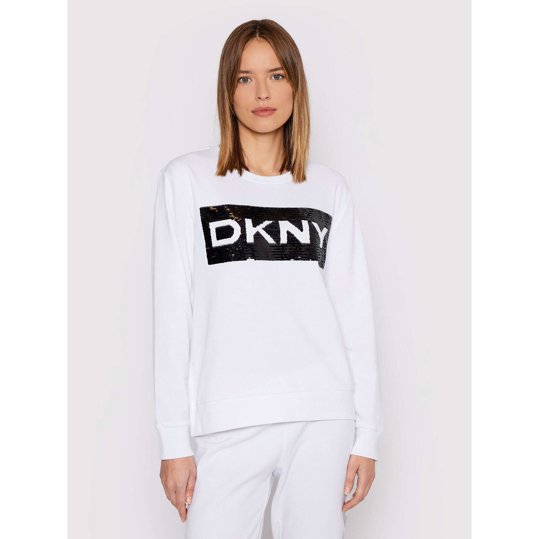 DKNY Mikina P1MPEB2R Bílá Regular Fit - Pepit.cz