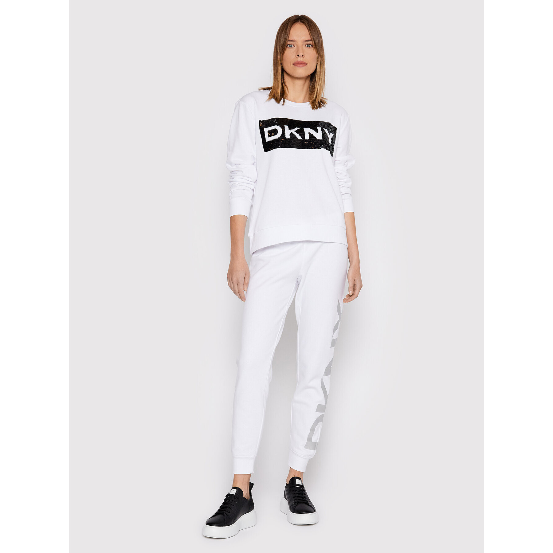 DKNY Mikina P1MPEB2R Bílá Regular Fit - Pepit.cz