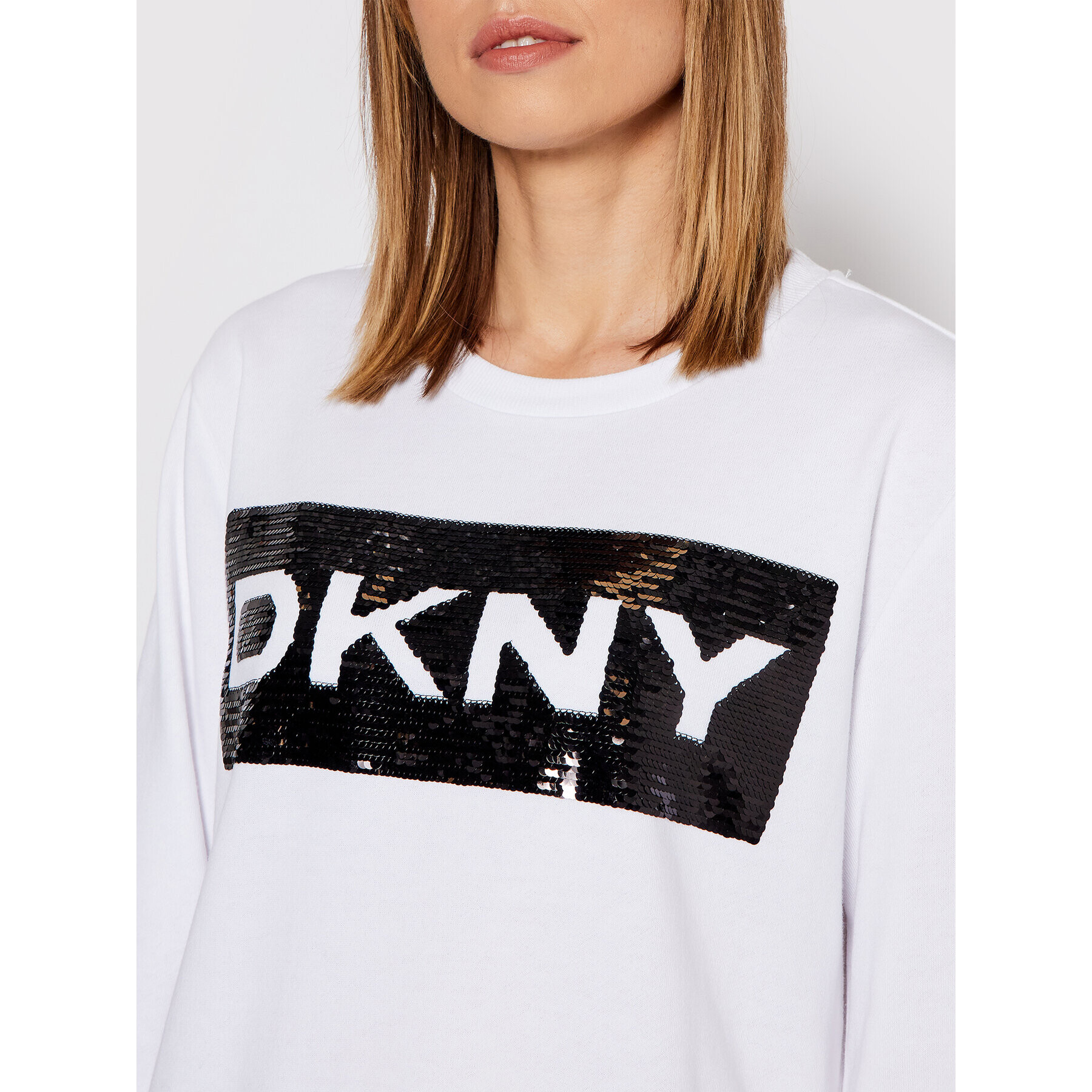 DKNY Mikina P1MPEB2R Bílá Regular Fit - Pepit.cz