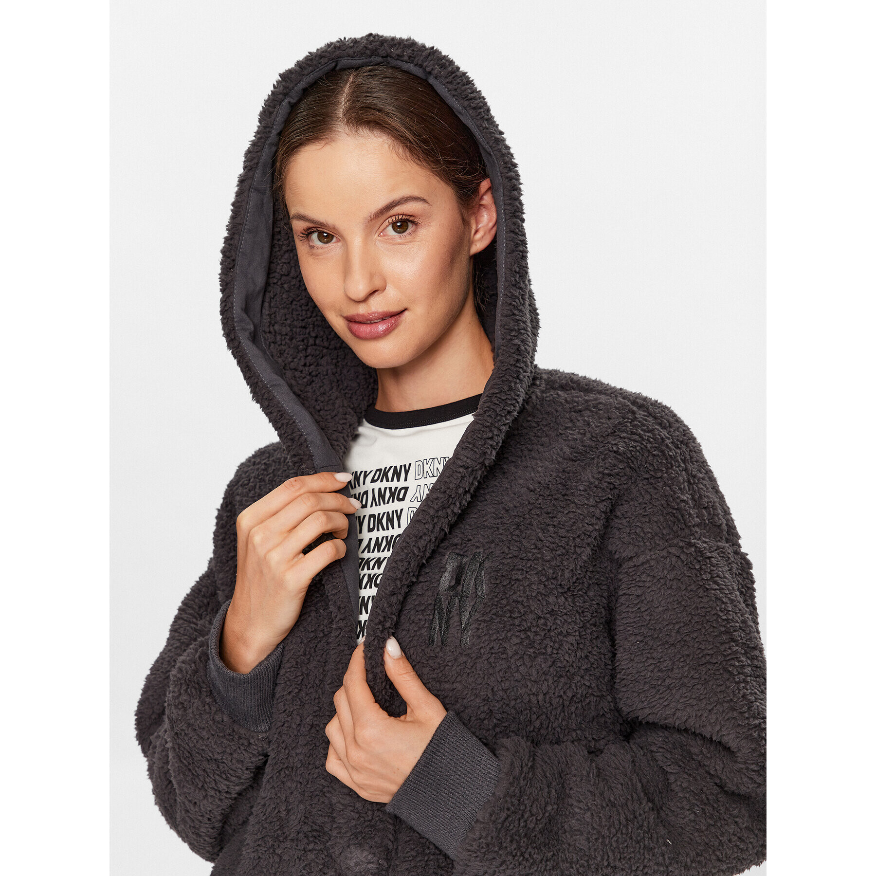 DKNY Mikina YI2022671 Šedá Regular Fit - Pepit.cz