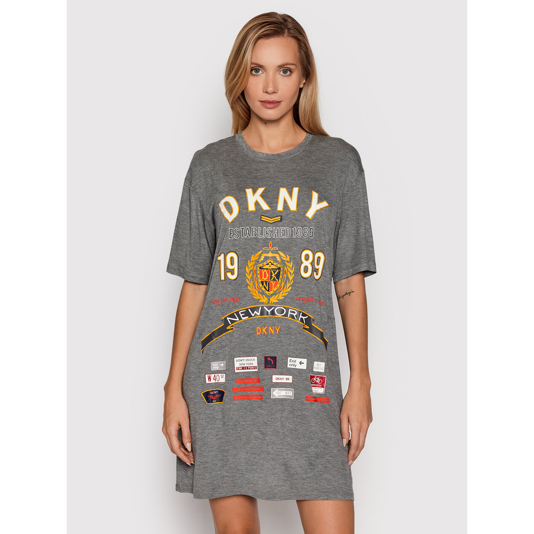 DKNY Noční košile YI2322486 Šedá - Pepit.cz