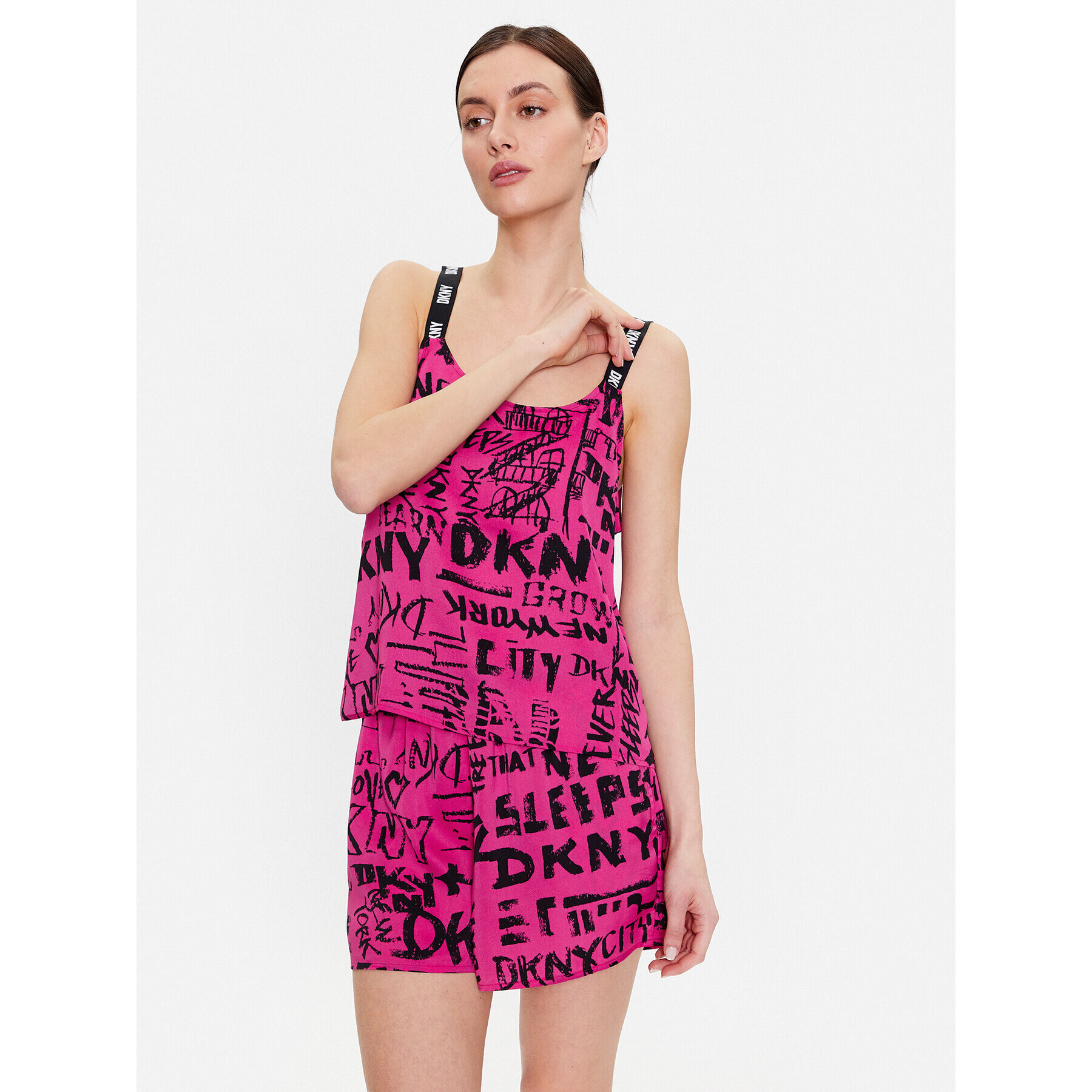 DKNY Pyžamo YI2522629 Růžová Regular Fit - Pepit.cz