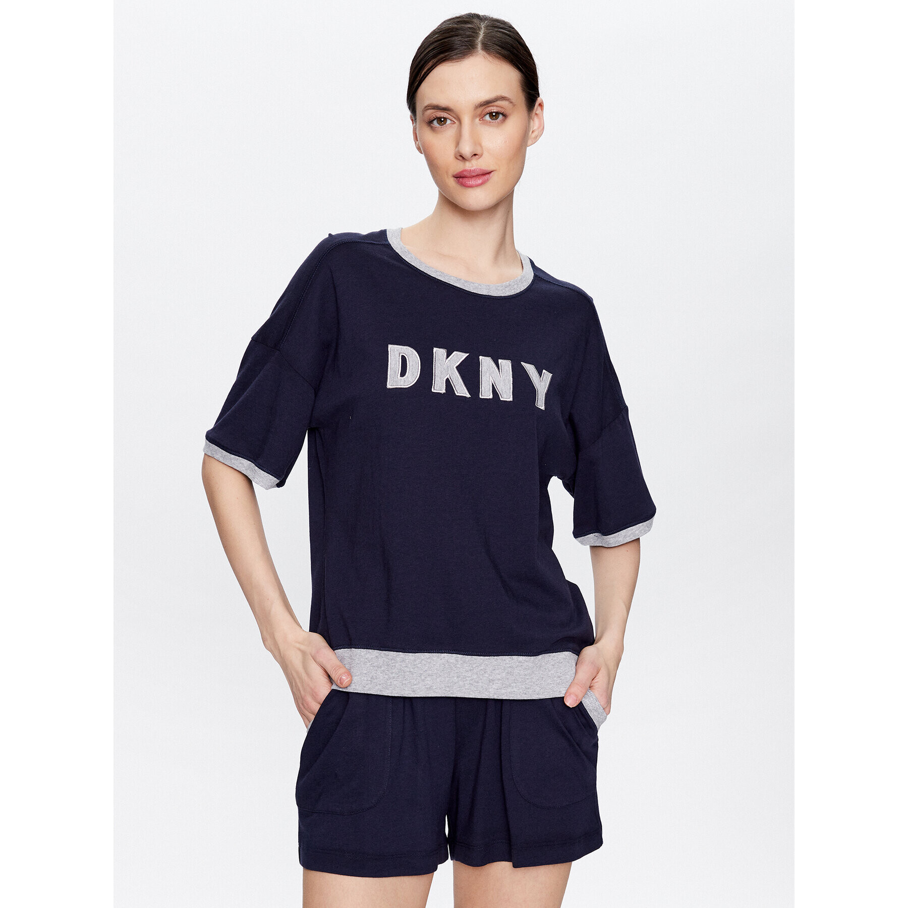 DKNY Pyžamo YI3919259 Tmavomodrá Regular Fit - Pepit.cz