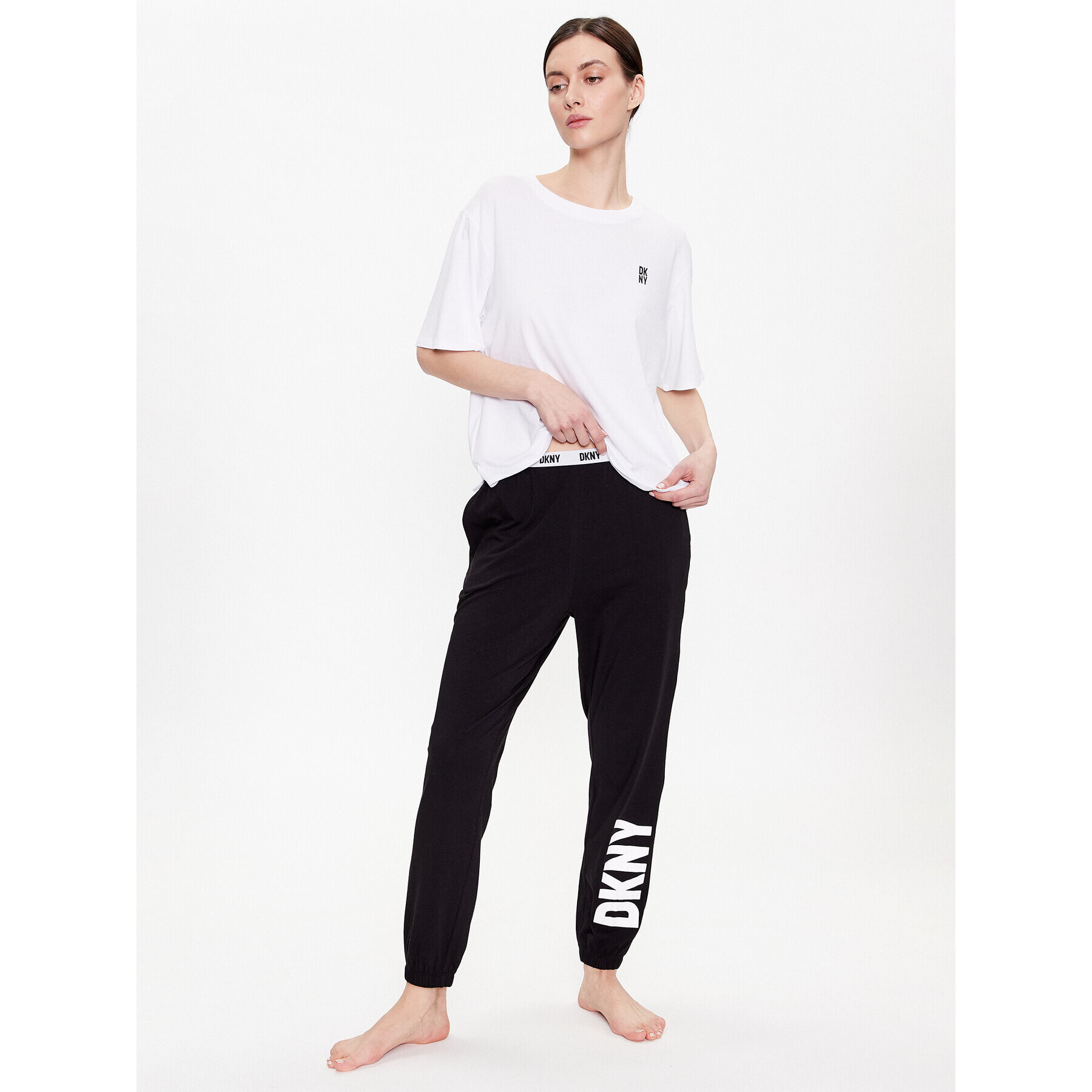 DKNY Pyžamové kalhoty YI2822635 Černá Regular Fit - Pepit.cz