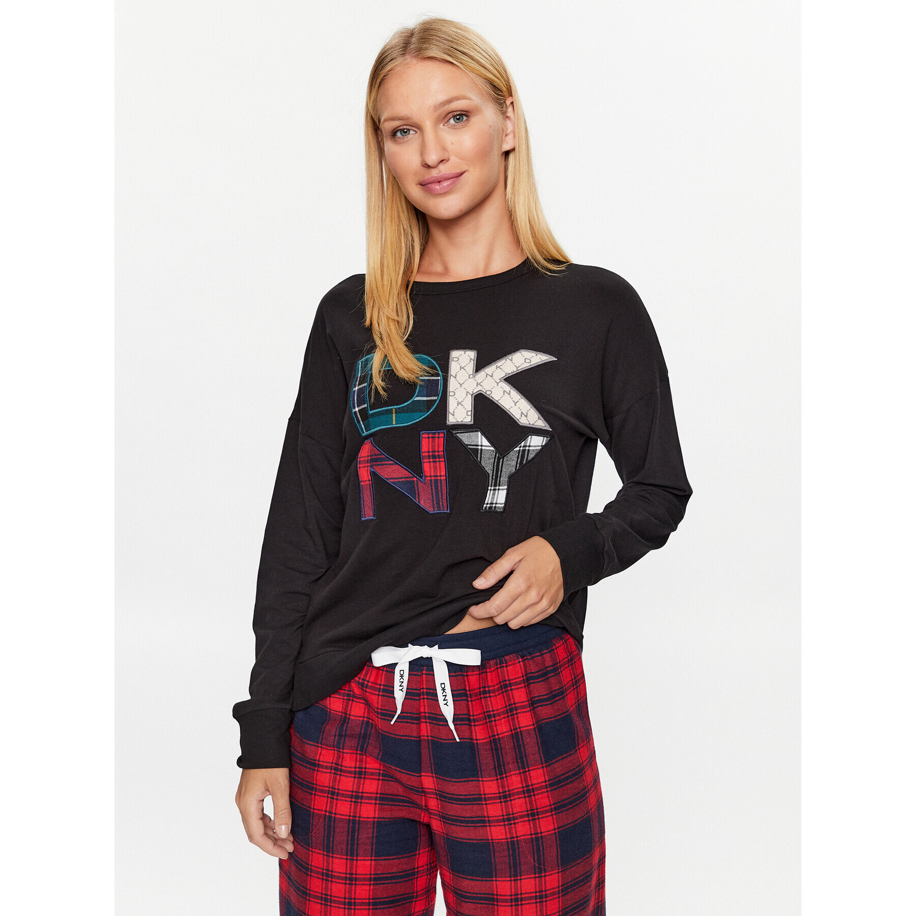 DKNY Pyžamový top YI2122591 Černá Regular Fit - Pepit.cz