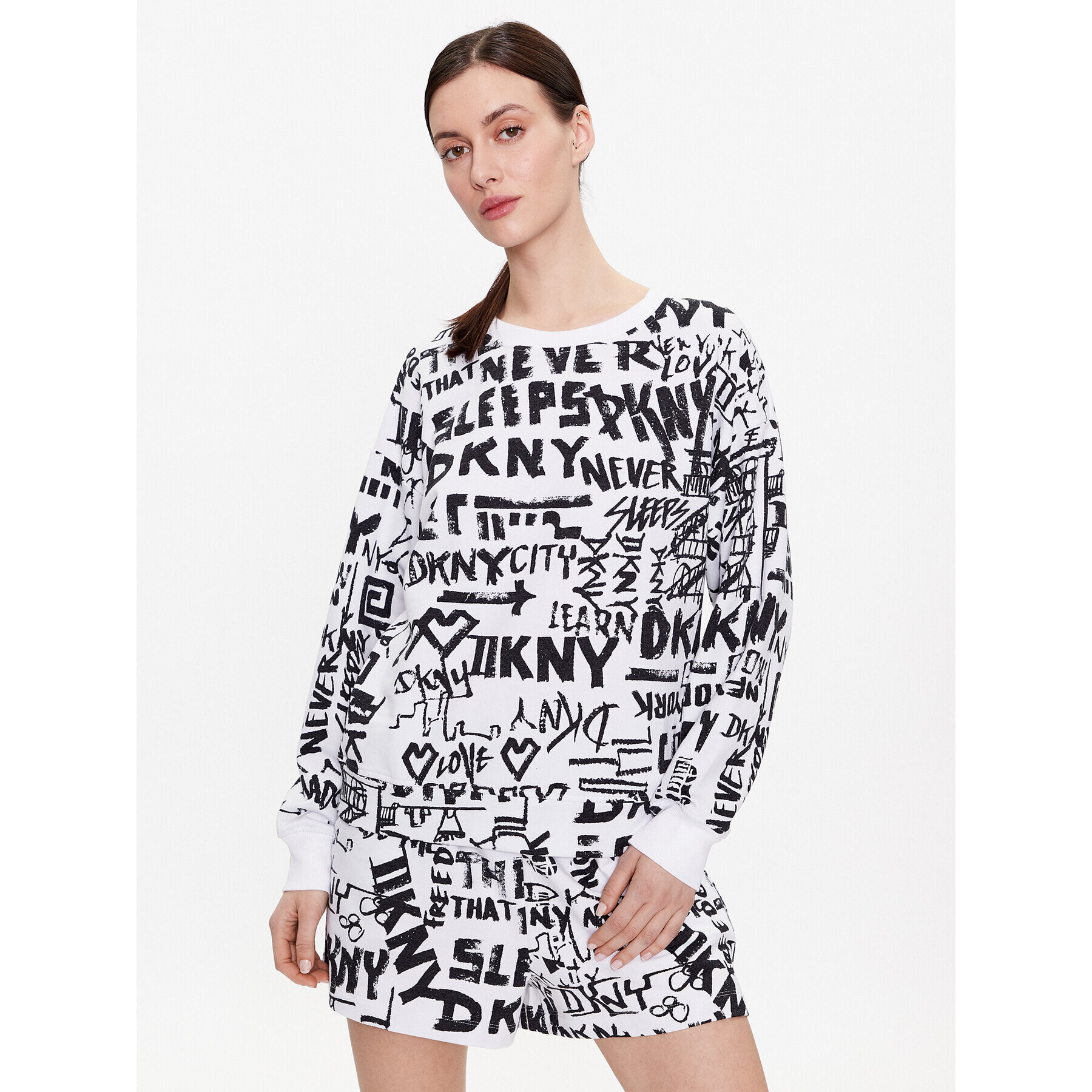 DKNY Pyžamový top YI2122629 Bílá Regular Fit - Pepit.cz