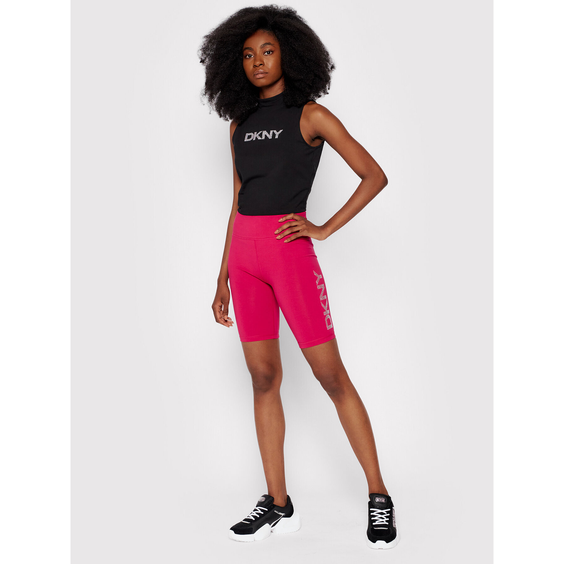 DKNY Sport Cyklistické kraťasy DP1S4865 Růžová Skinny Fit - Pepit.cz