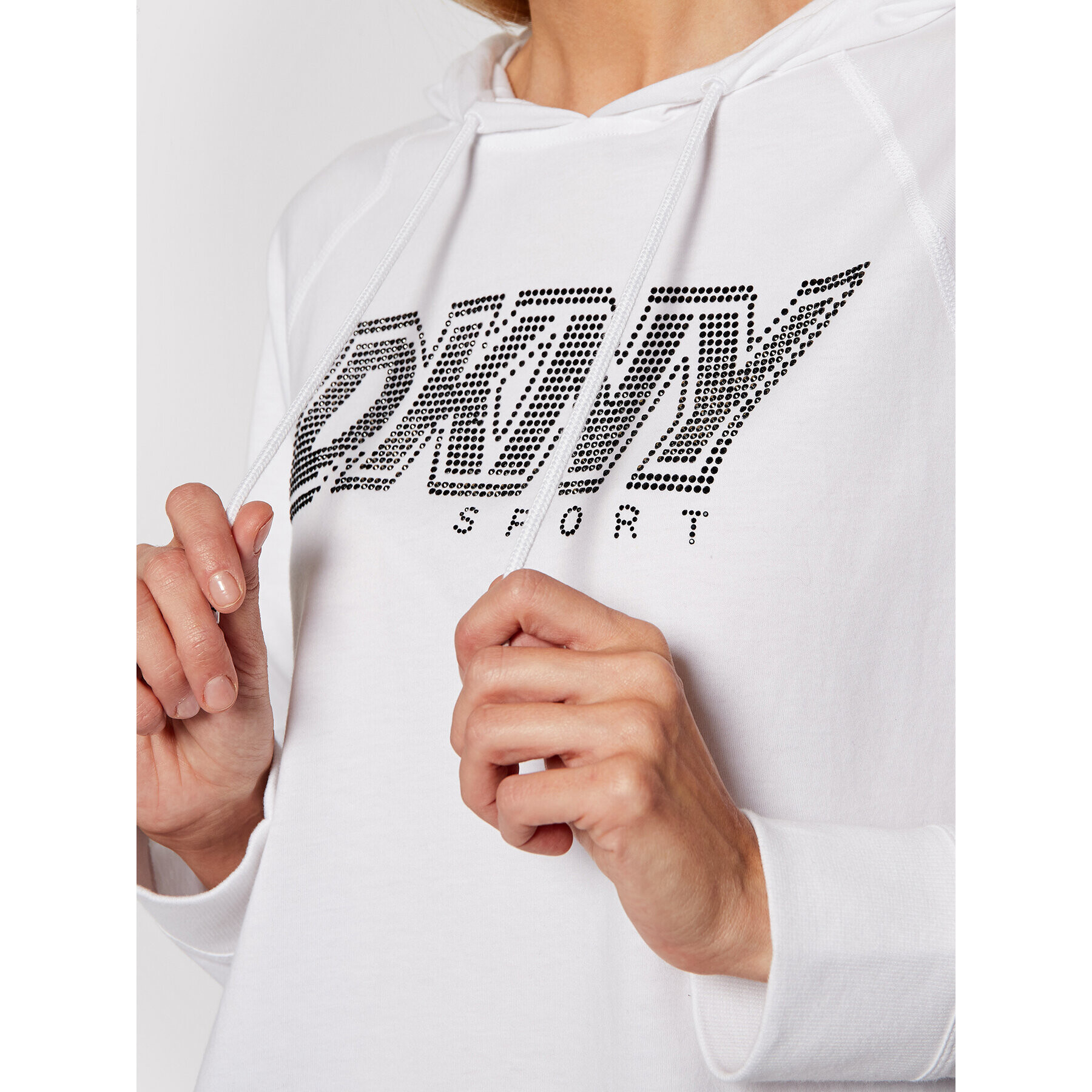 DKNY Sport Mikina DP0T7476 Bílá Cropped Fit - Pepit.cz