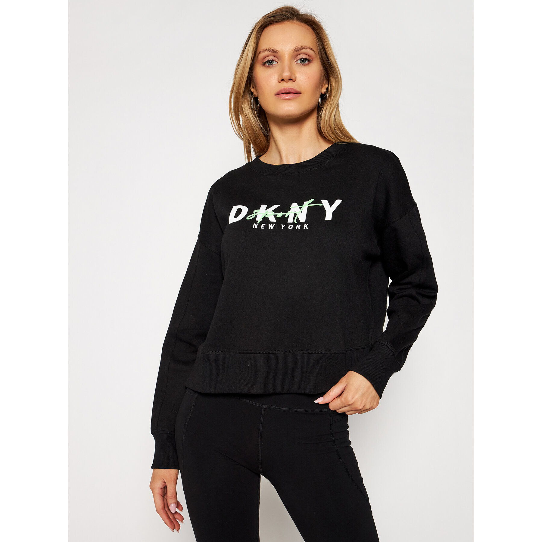 DKNY Sport Mikina DP0T7848 Černá Loose Fit - Pepit.cz