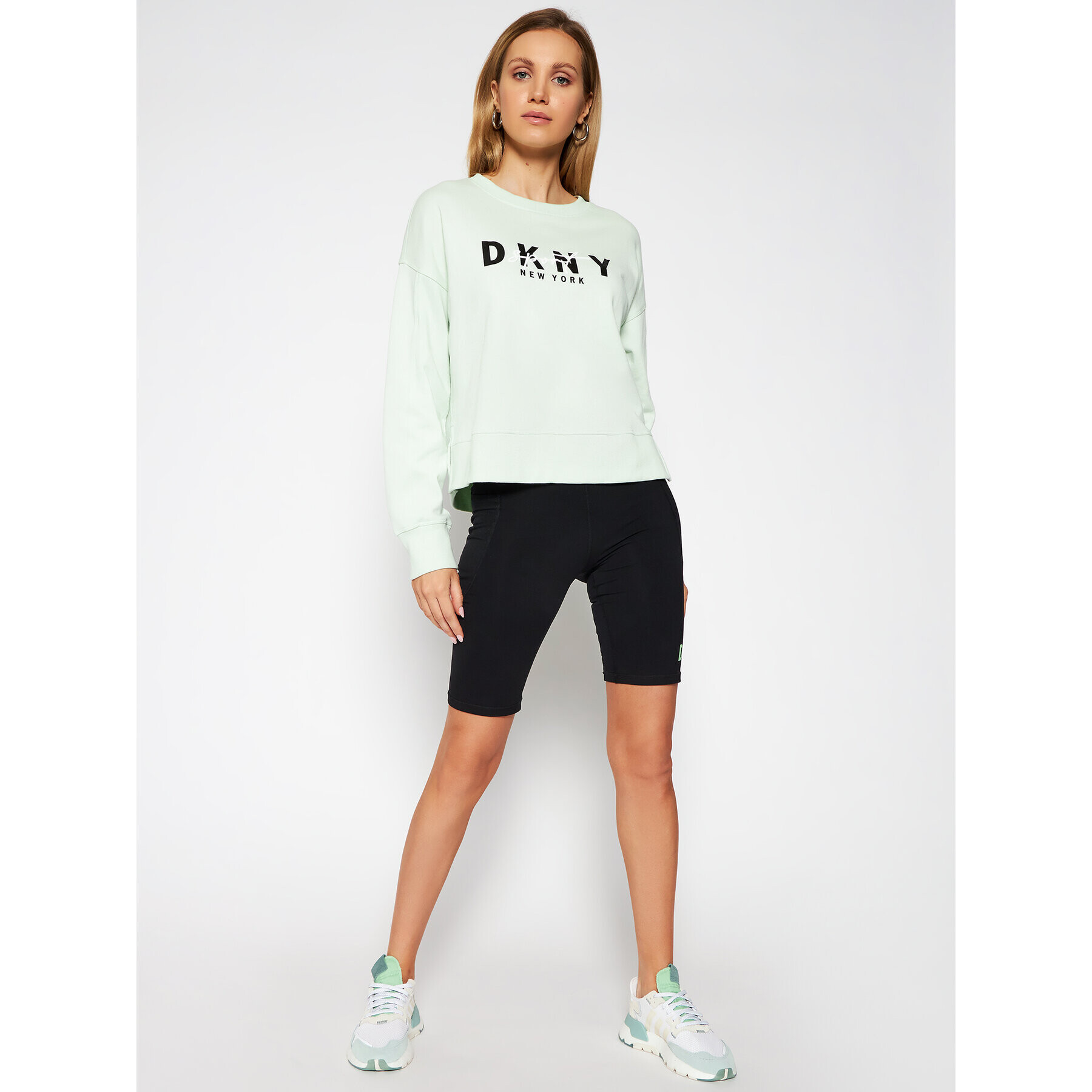 DKNY Sport Mikina DP0T7848 Zelená Loose Fit - Pepit.cz