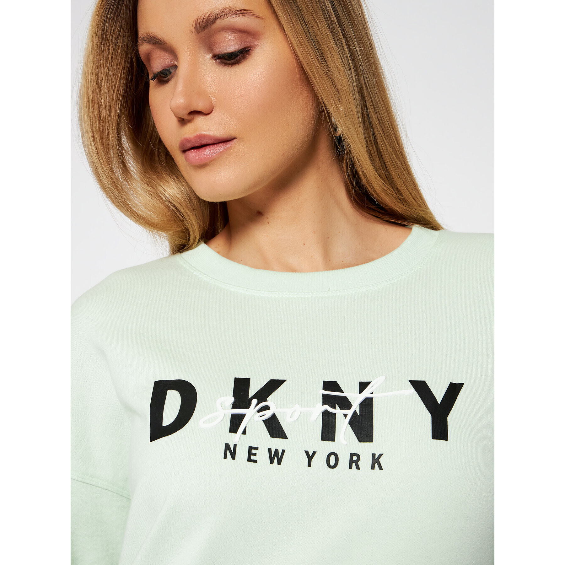 DKNY Sport Mikina DP0T7848 Zelená Loose Fit - Pepit.cz