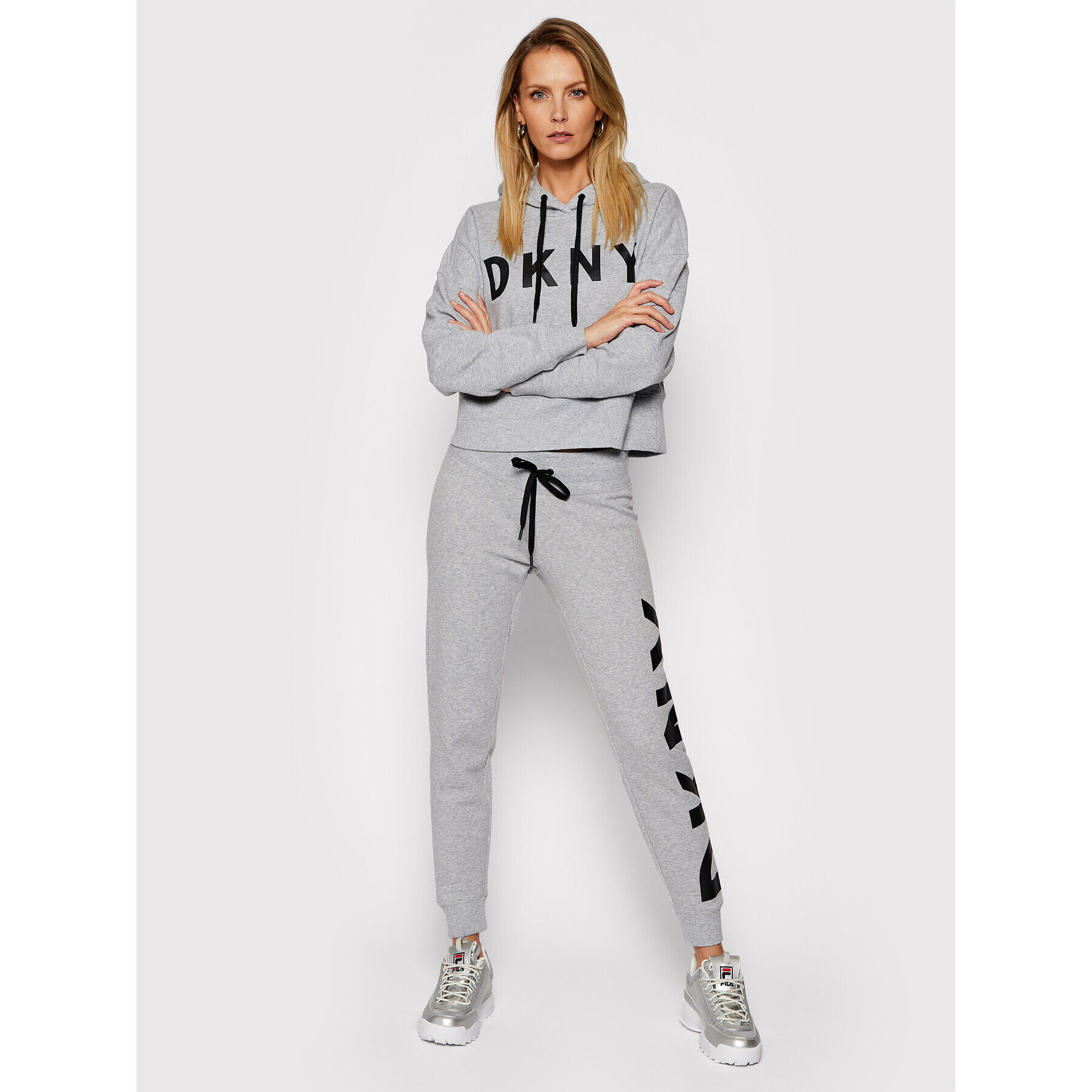 DKNY Sport Mikina DP0T7970 Šedá Regular Fit - Pepit.cz