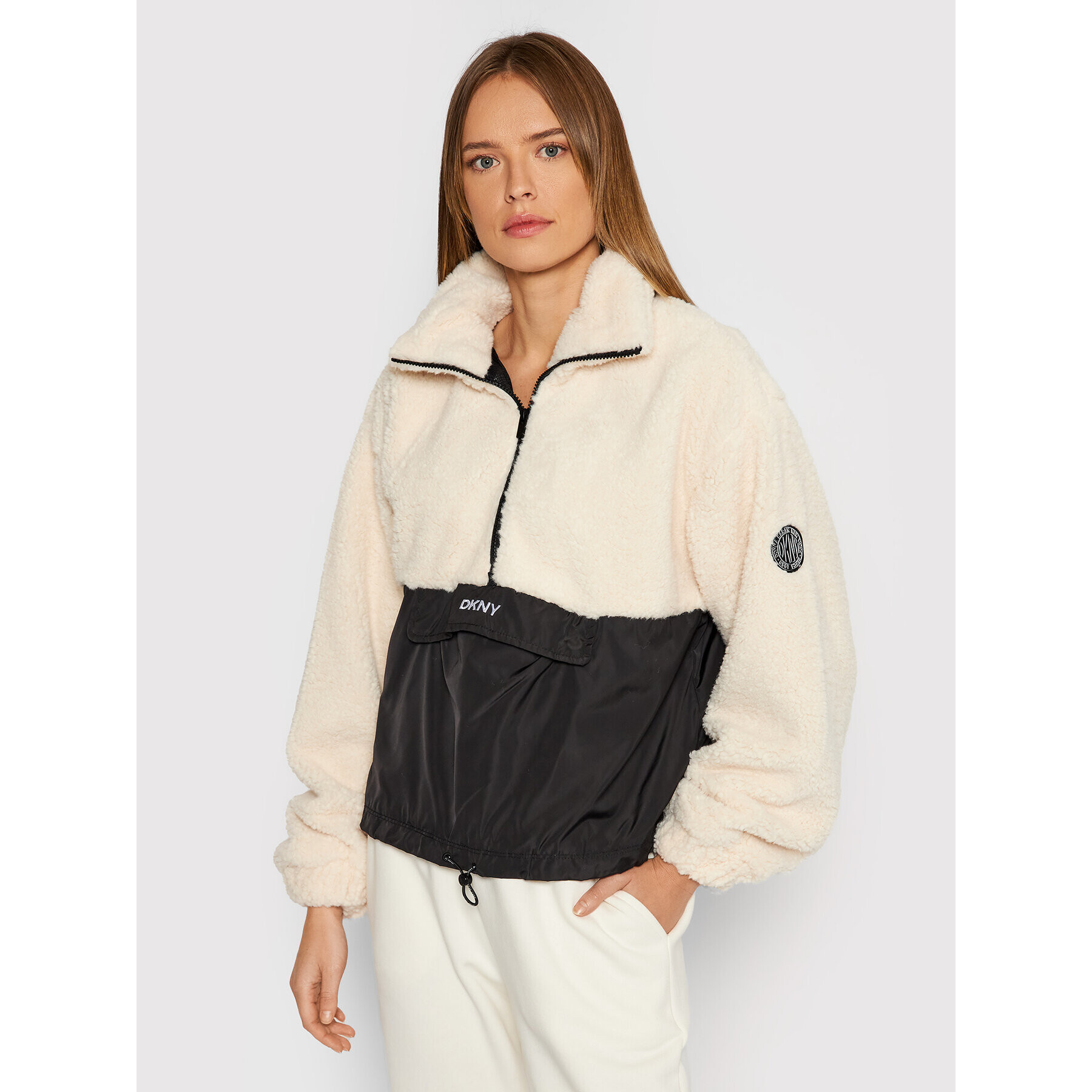 DKNY Sport Mikina DP1T7559 Béžová Regular Fit - Pepit.cz