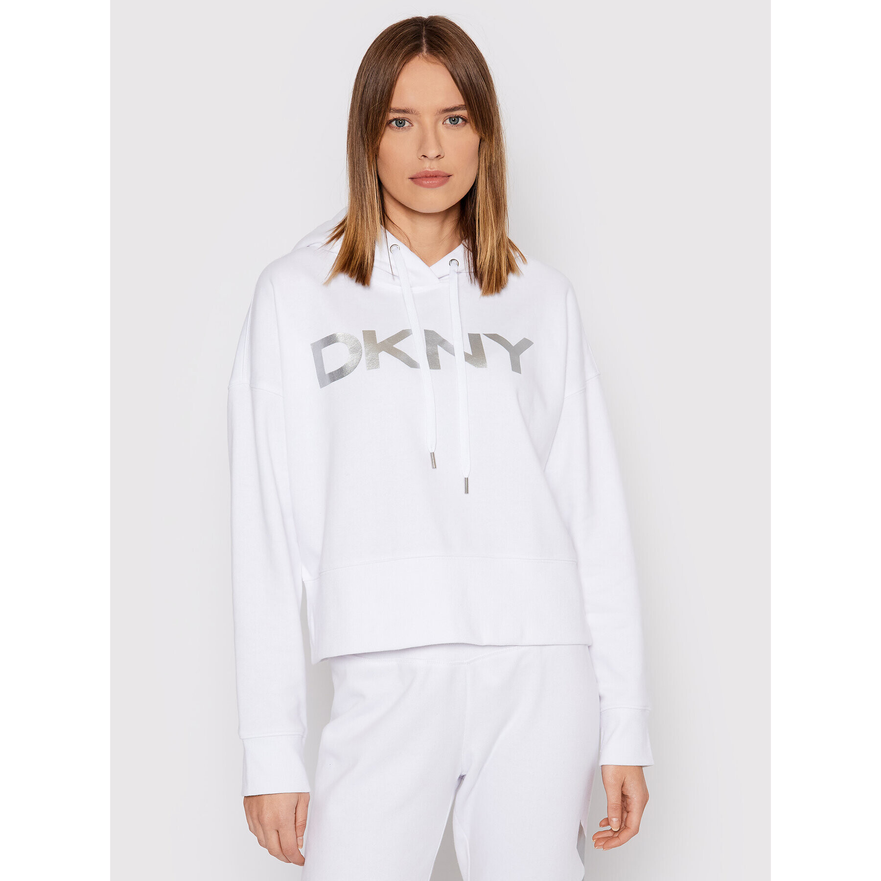 DKNY Sport Mikina DP1T7970 Bílá Regular Fit - Pepit.cz