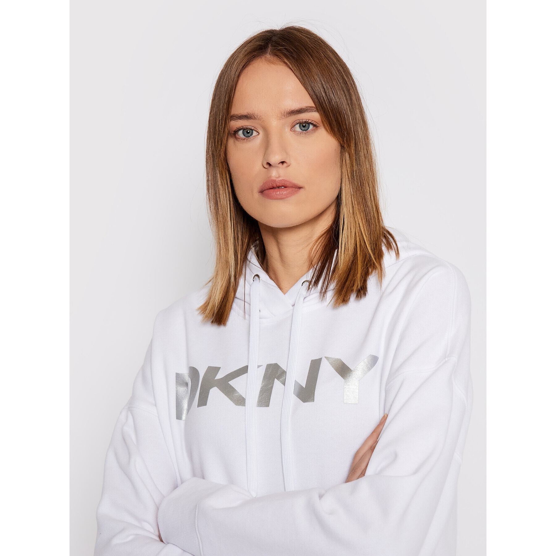 DKNY Sport Mikina DP1T7970 Bílá Regular Fit - Pepit.cz