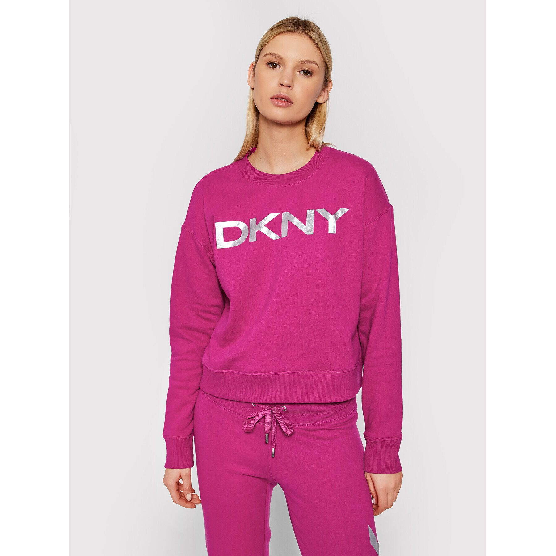 DKNY Sport Mikina DP1T7974 Růžová Relaxed Fit - Pepit.cz