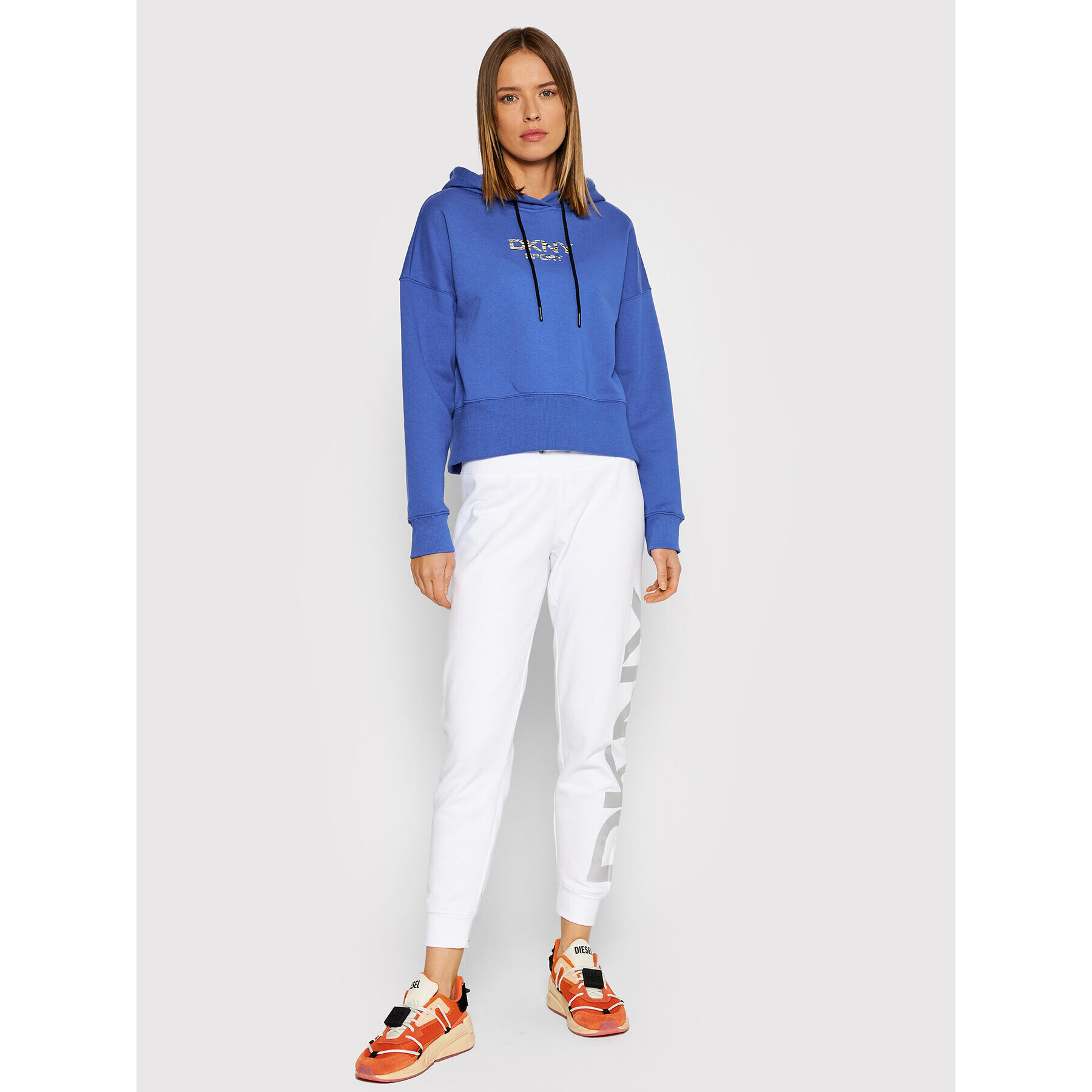 DKNY Sport Mikina DP1T8221 Modrá Relaxed Fit - Pepit.cz